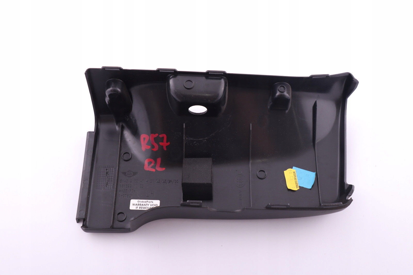 Mini R57 R57N LCI Blende Gurtaustritt Hinten li. RĂĽckseite Schwarz 9133147