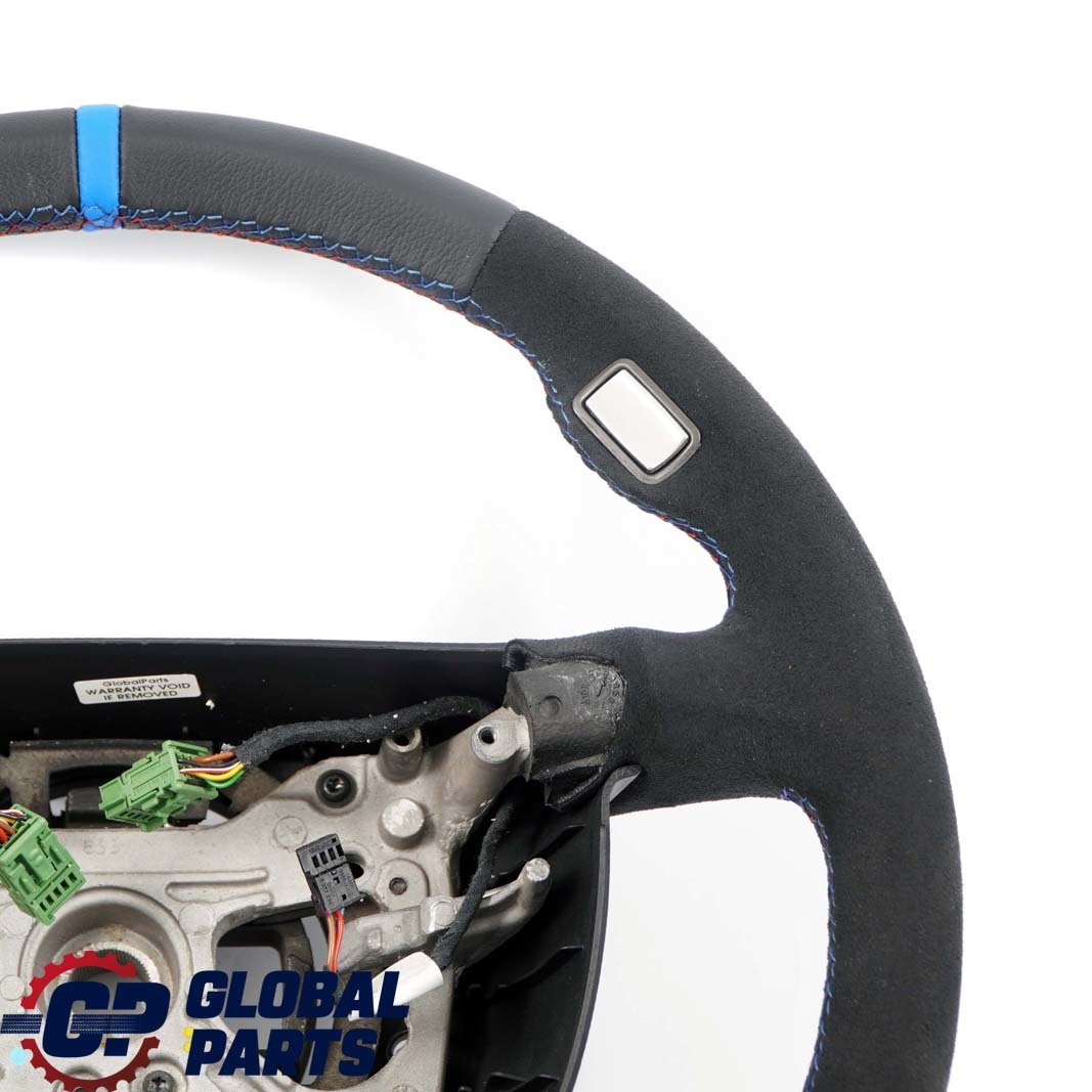 BMW E65 NEW Black Leather / Alcantara Steering Wheel Black M Tricoloured Thread