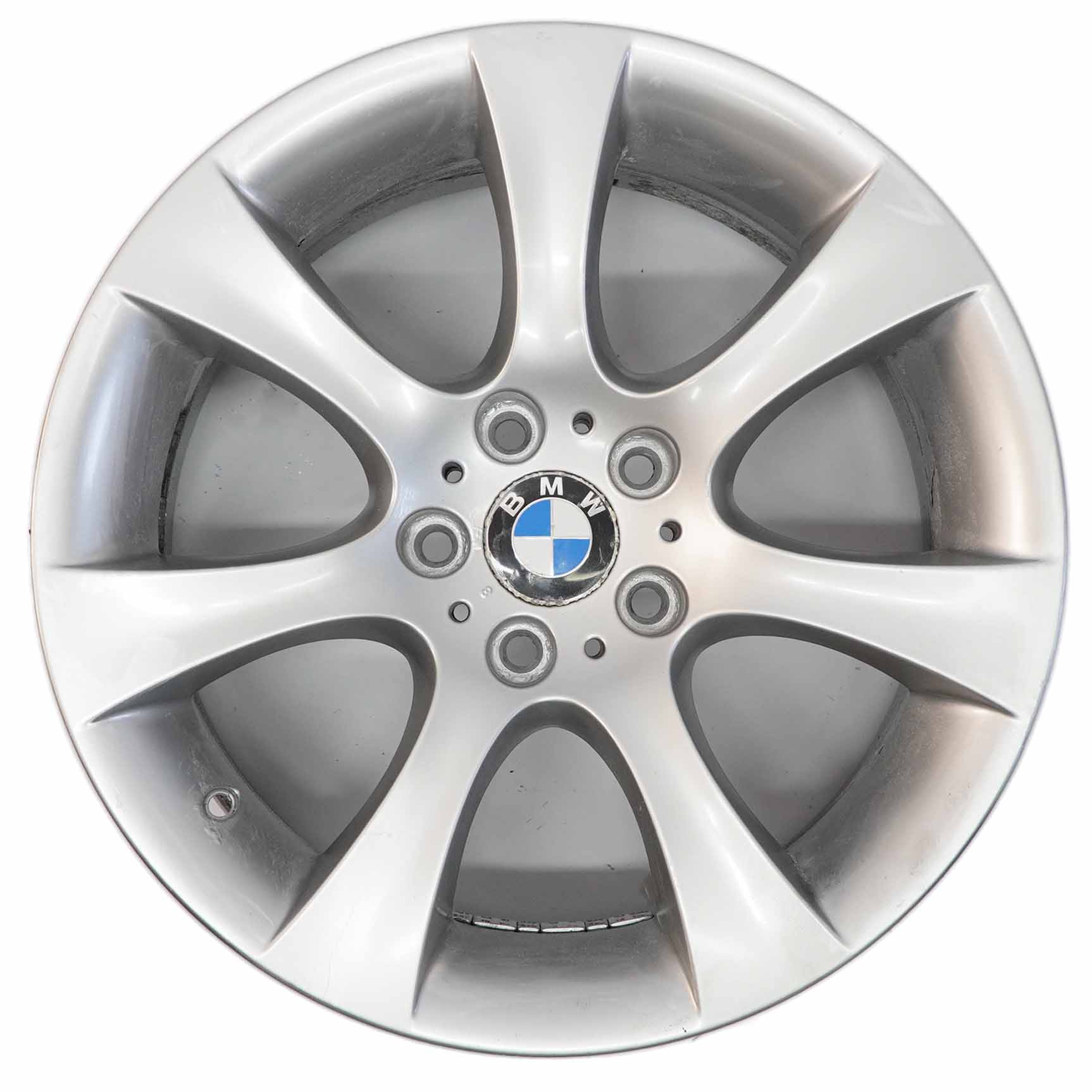 BMW 5er E60 E61 Silberne Leichtmetallfelge 18" 8J ET:20 Sternspeiche 124 6760617