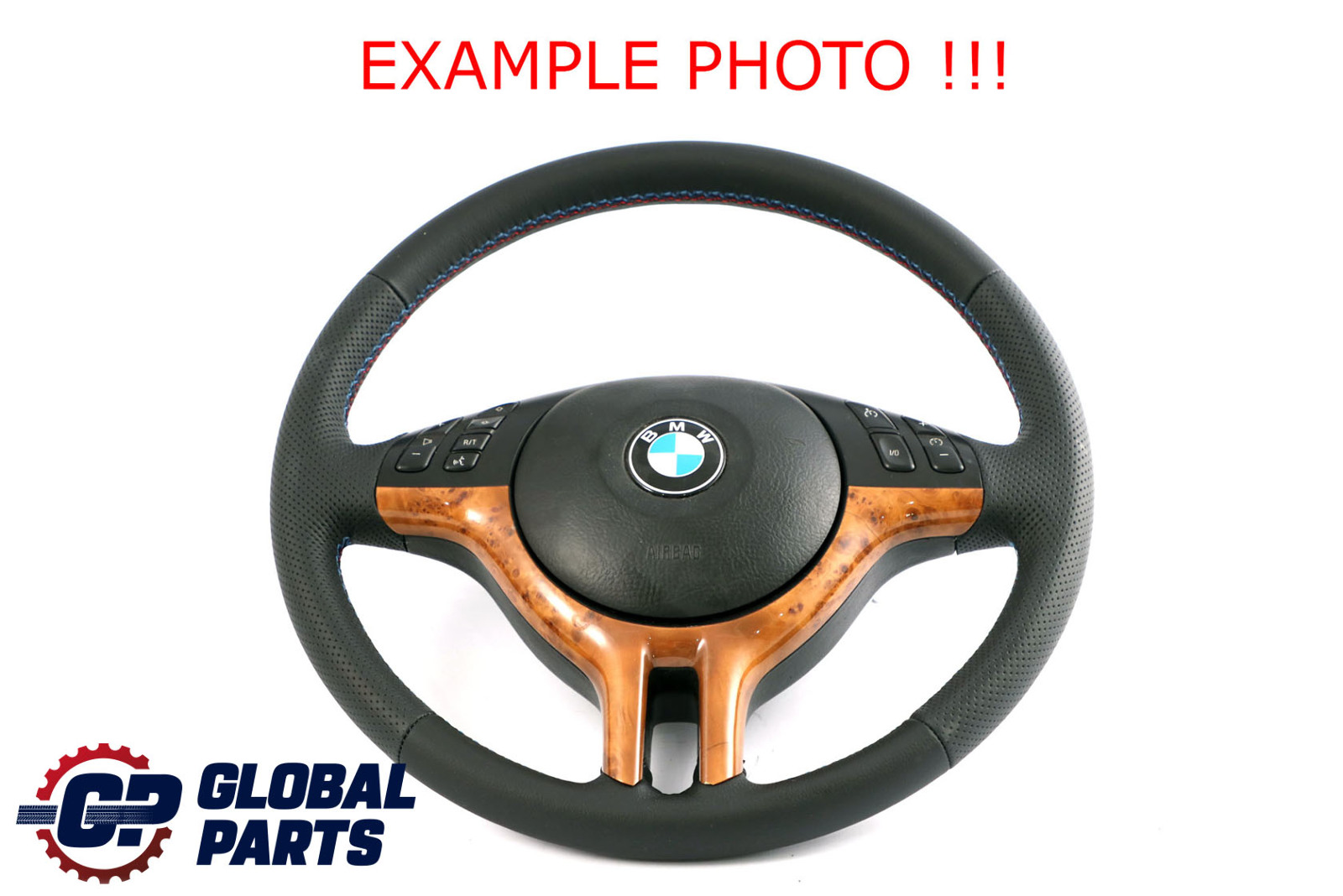 BMW X5 Series E53 NEW Black Leather Sport Steering Wheel 3 Spoke M-tricoloured 