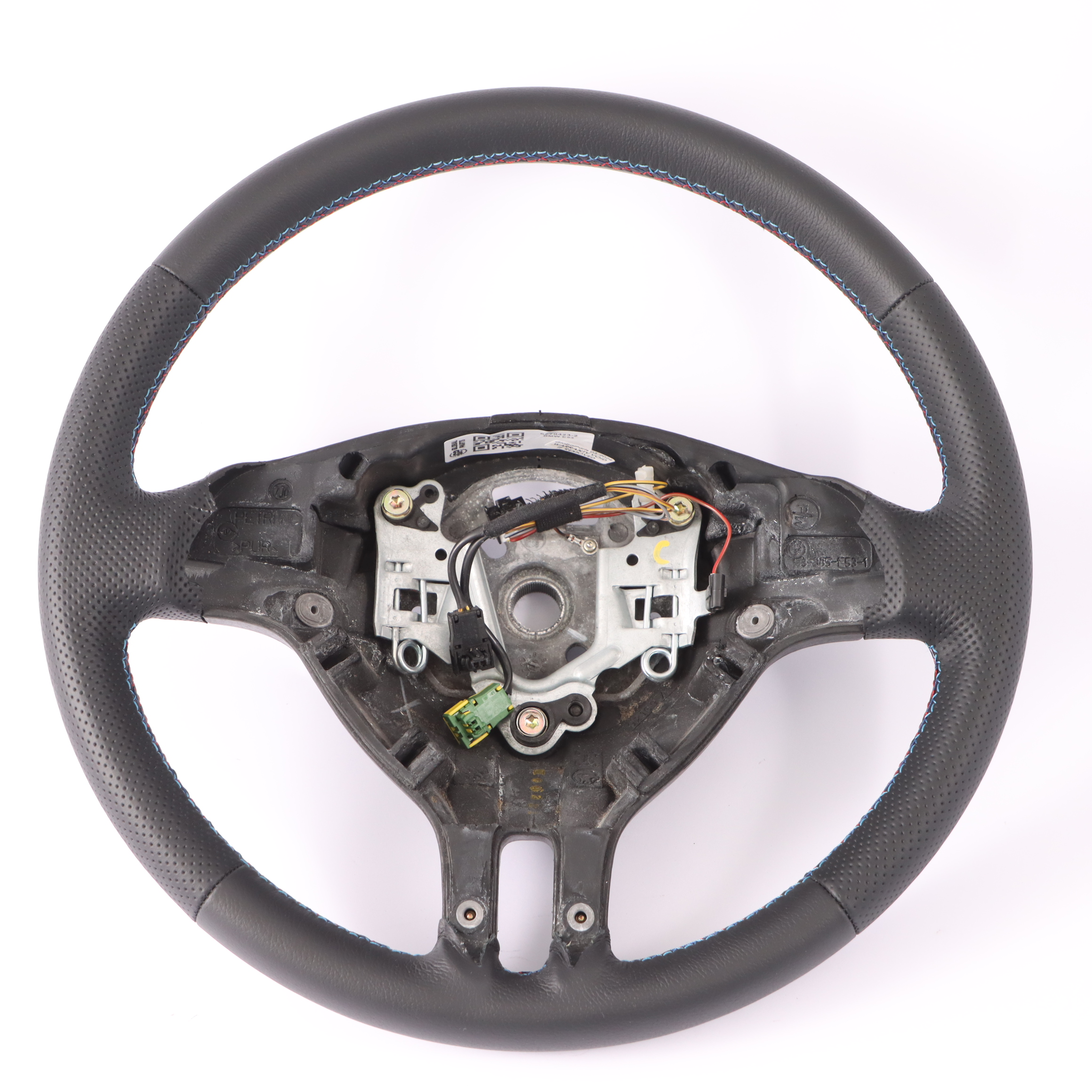 BMW X5 Series E53 NEW Black Leather Sport Steering Wheel 3 Spoke M-tricoloured