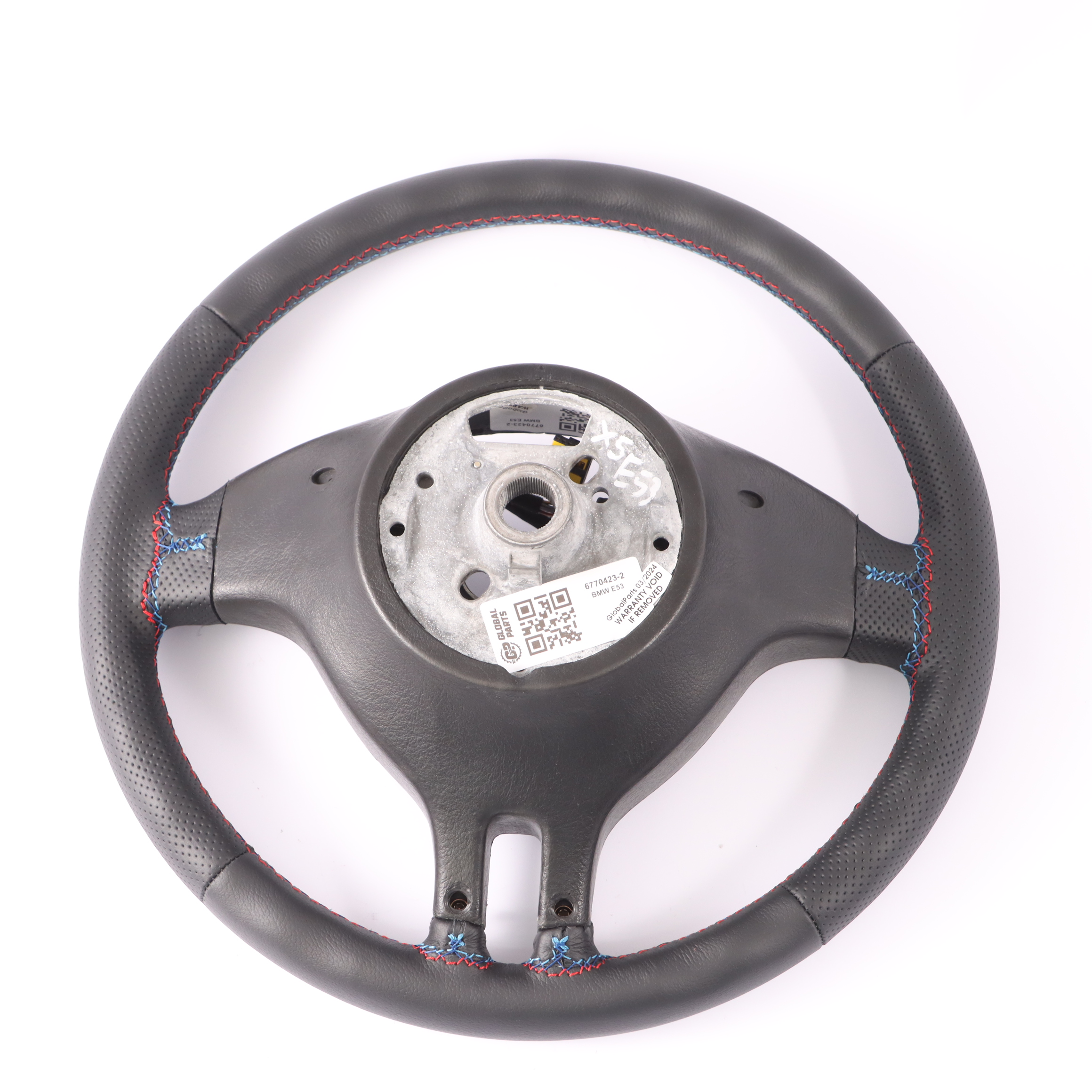 BMW X5 Series E53 NEW Black Leather Sport Steering Wheel 3 Spoke M-tricoloured