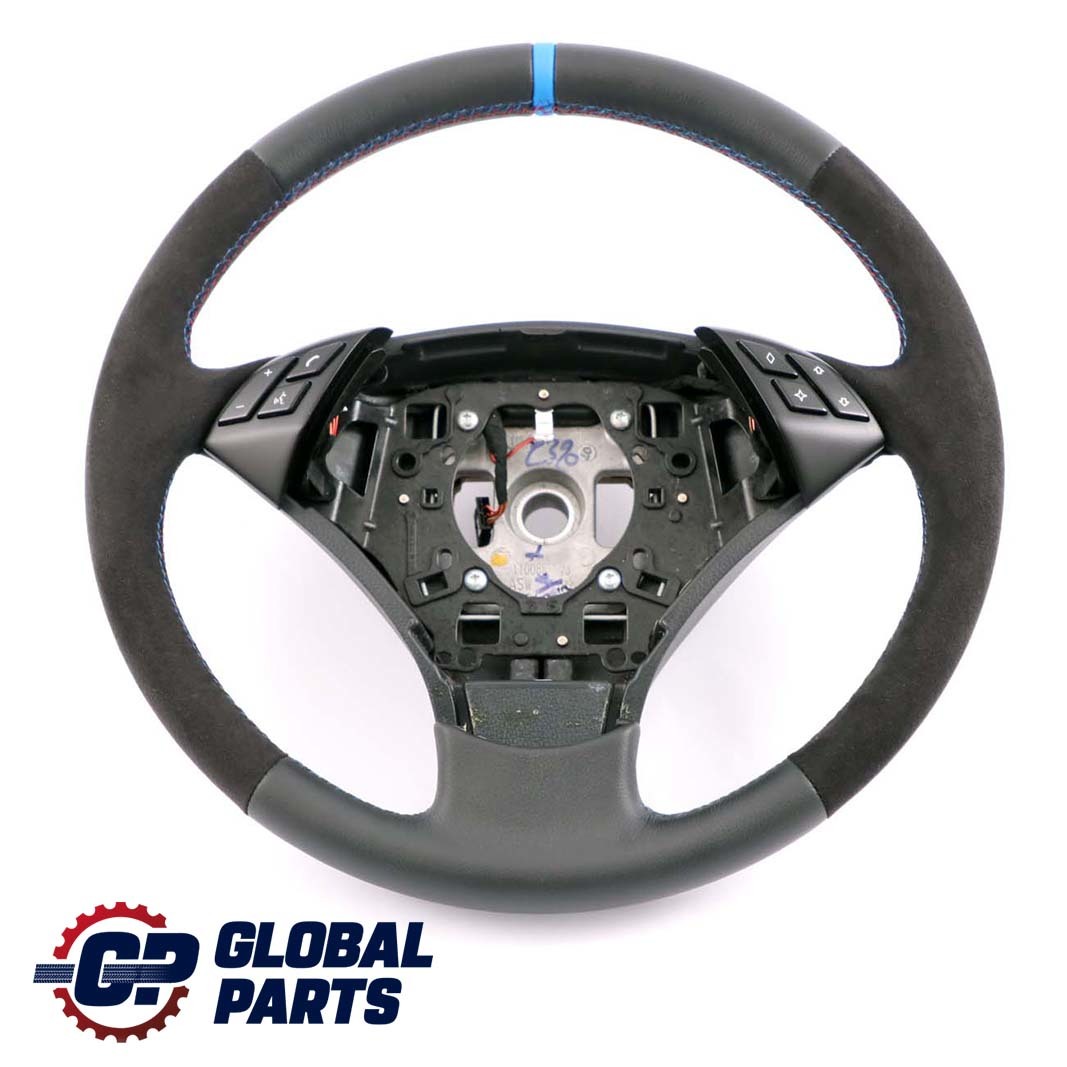 BMW E60 E61 LCI Black NEW Leather / Alcantara Steering Wheel Black Threads