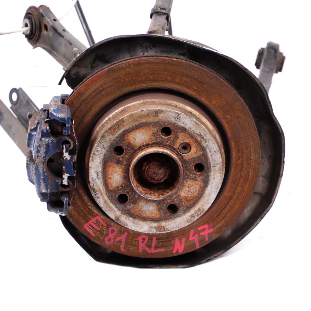 BMW 1 E81 E87 LCI 123d N47S Rear Left N/S Suspension Hub Leg Brake Caliper Disc