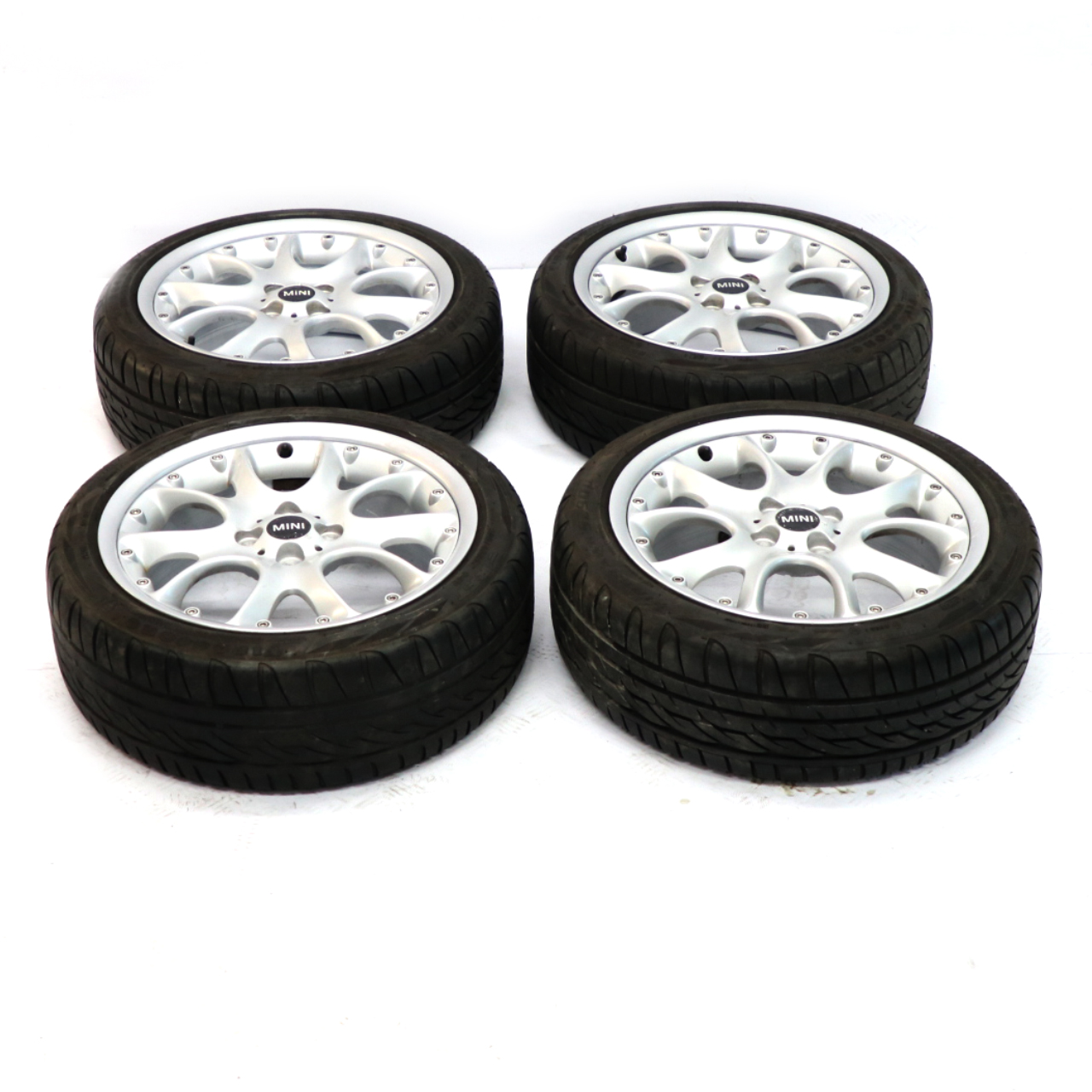 Mini R50 R55 R56 Set Complete 4x Wheel Alloy Rim Tyres 17" 7J Web Cross Spoke 98