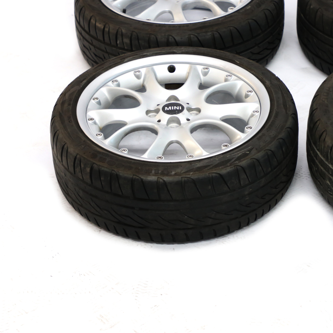 Mini R50 R55 R56 Set Complete 4x Wheel Alloy Rim Tyres 17" 7J Web Cross Spoke 98