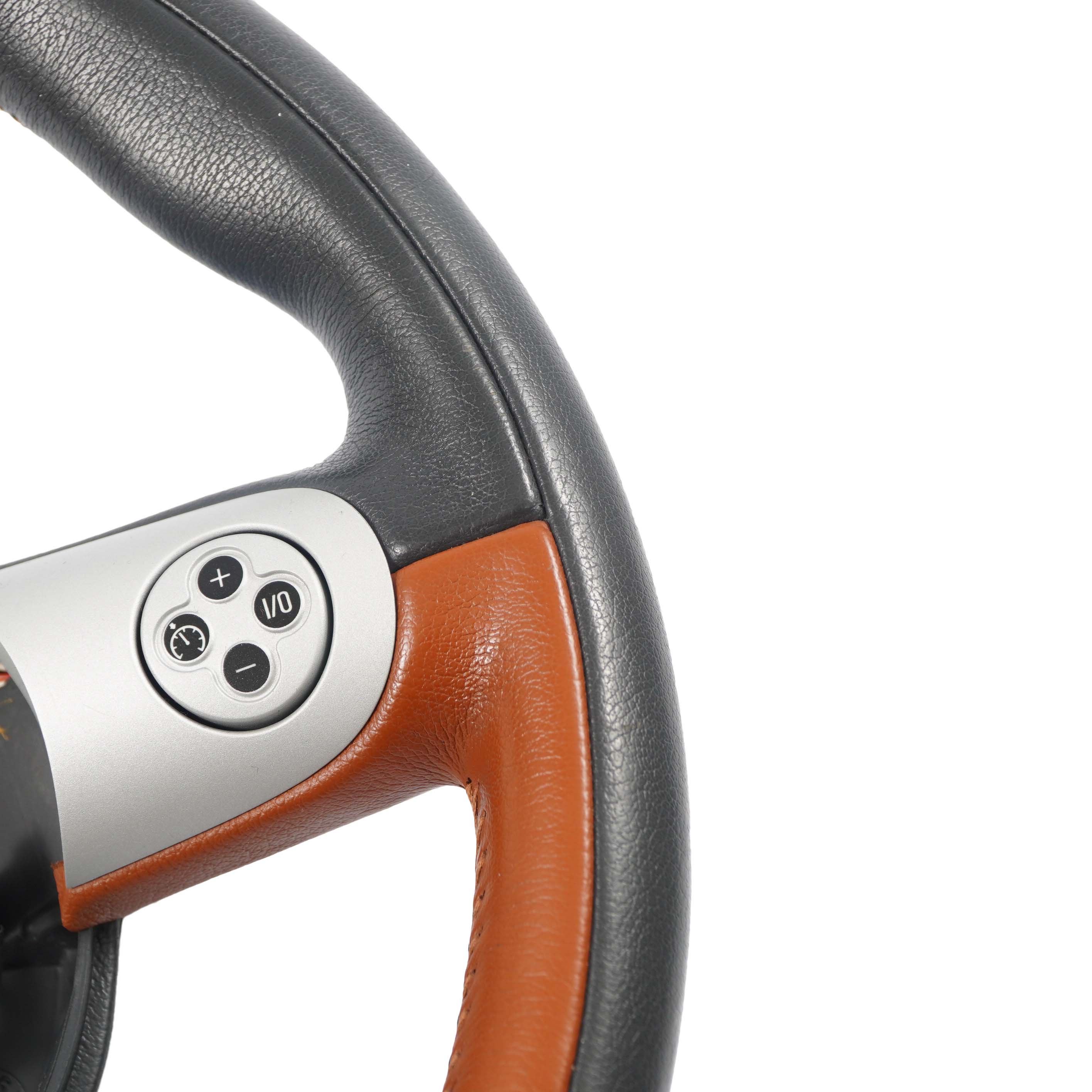  Sport Steering Wheel Mini Cooper R50 Black / Brown Leather Mulifunction 6778149