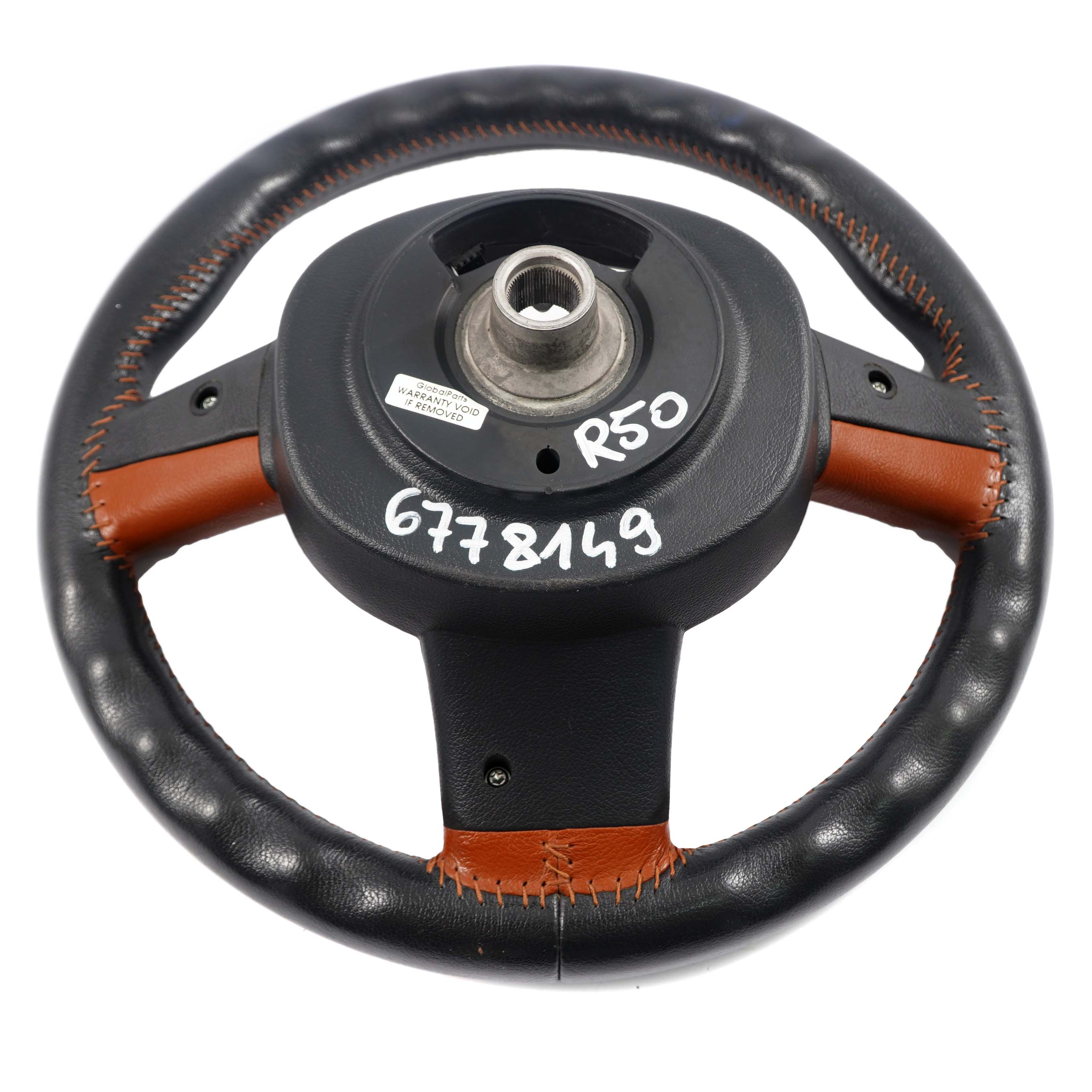  Sport Steering Wheel Mini Cooper R50 Black / Brown Leather Mulifunction 6778149