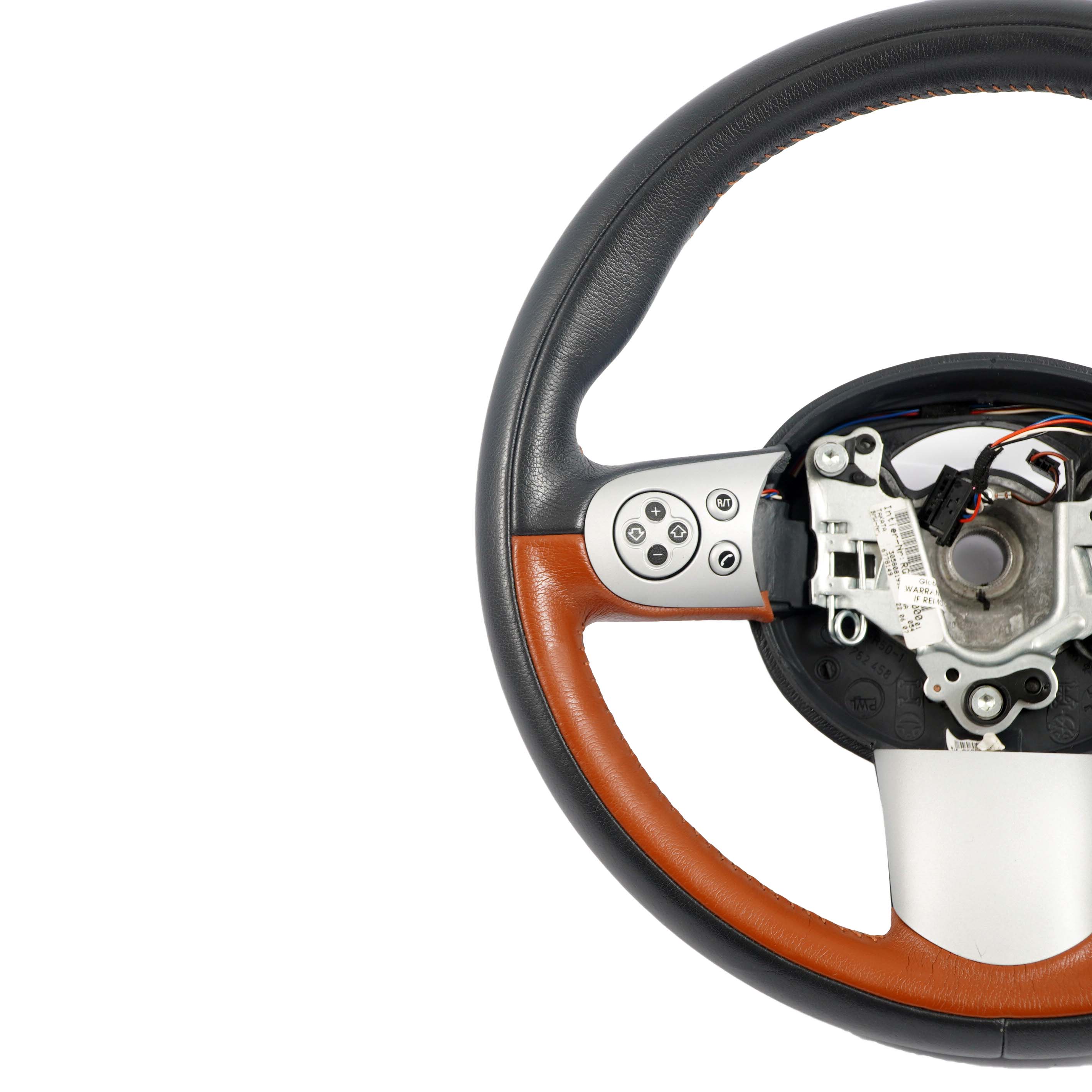  Sport Steering Wheel Mini Cooper R50 Black / Brown Leather Mulifunction 6778149