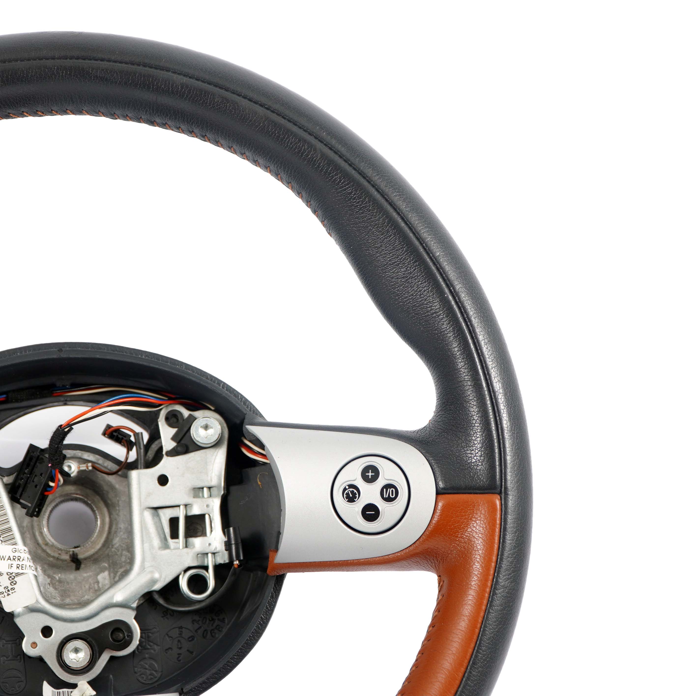  Sport Steering Wheel Mini Cooper R50 Black / Brown Leather Mulifunction 6778149