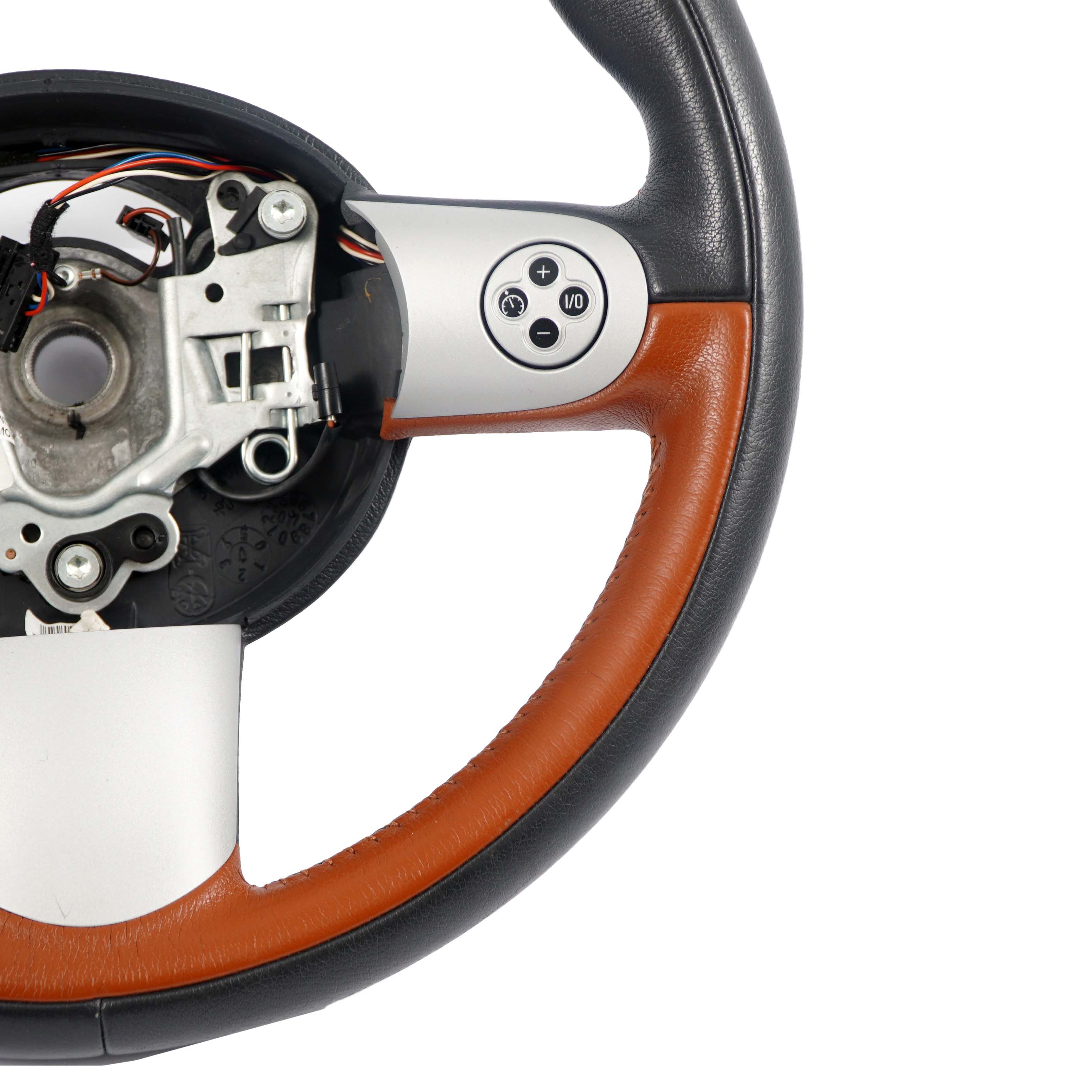  Sport Steering Wheel Mini Cooper R50 Black / Brown Leather Mulifunction 6778149