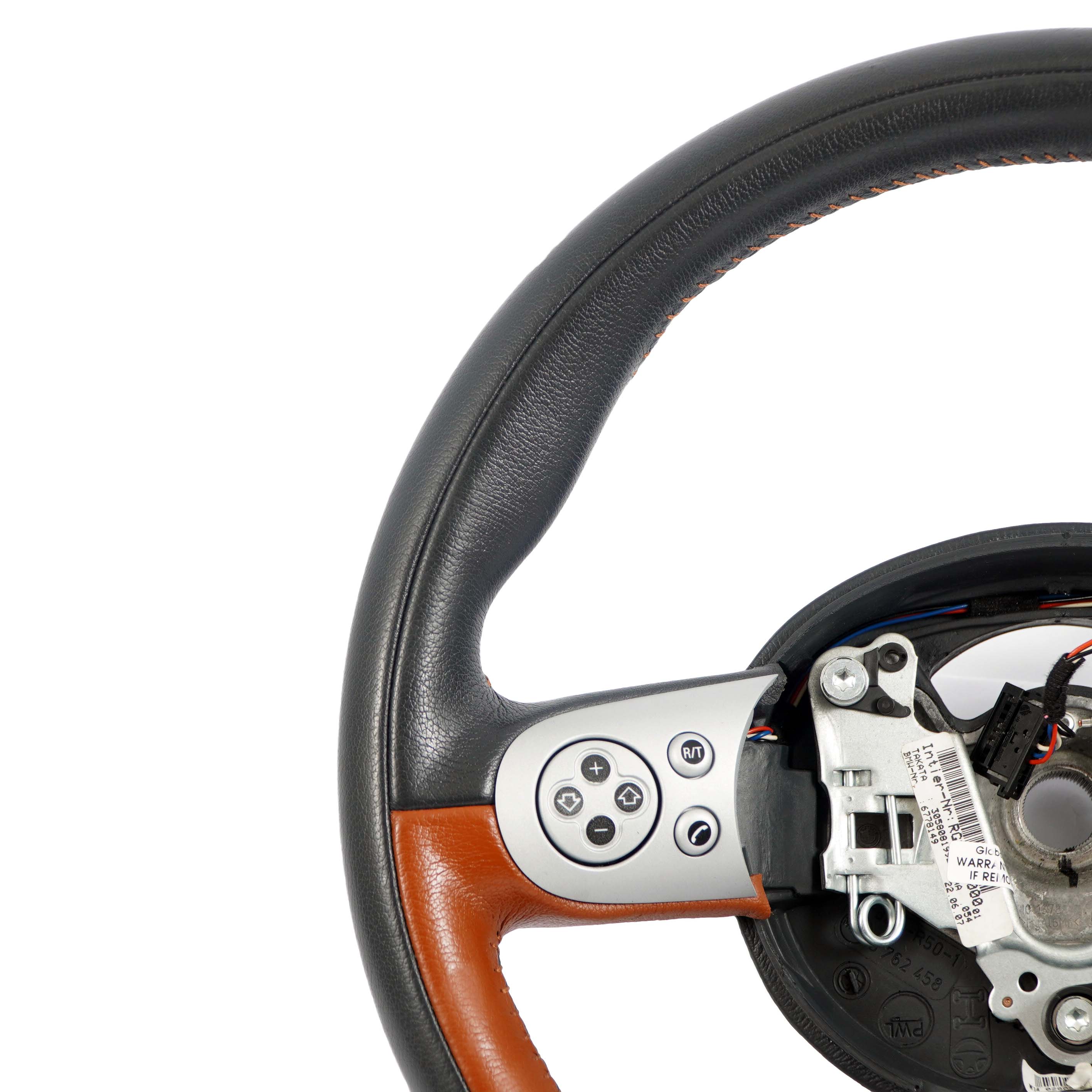  Sport Steering Wheel Mini Cooper R50 Black / Brown Leather Mulifunction 6778149