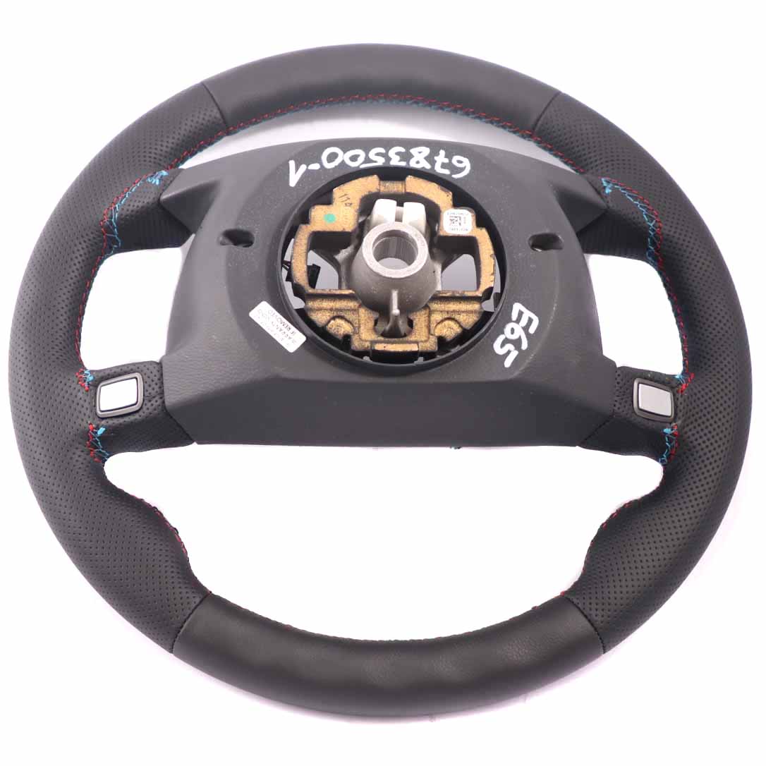 BMW 7 Series E65 NEW Black Leather Steering Wheel Black M Tricoloured Threads