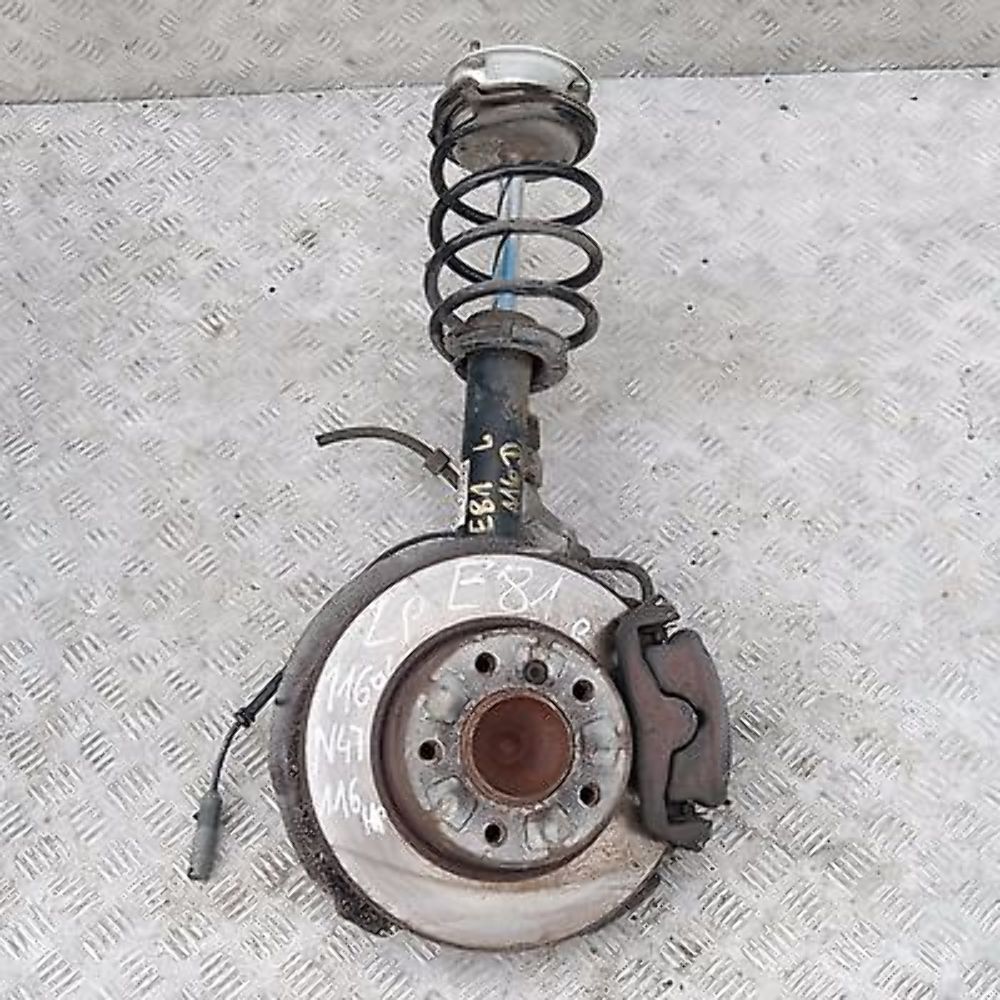 BMW E81 116d N47 LEFT FRONT SPRING STRUT HUB LEG BRAKE COMPLETE SUSPENSION N/S