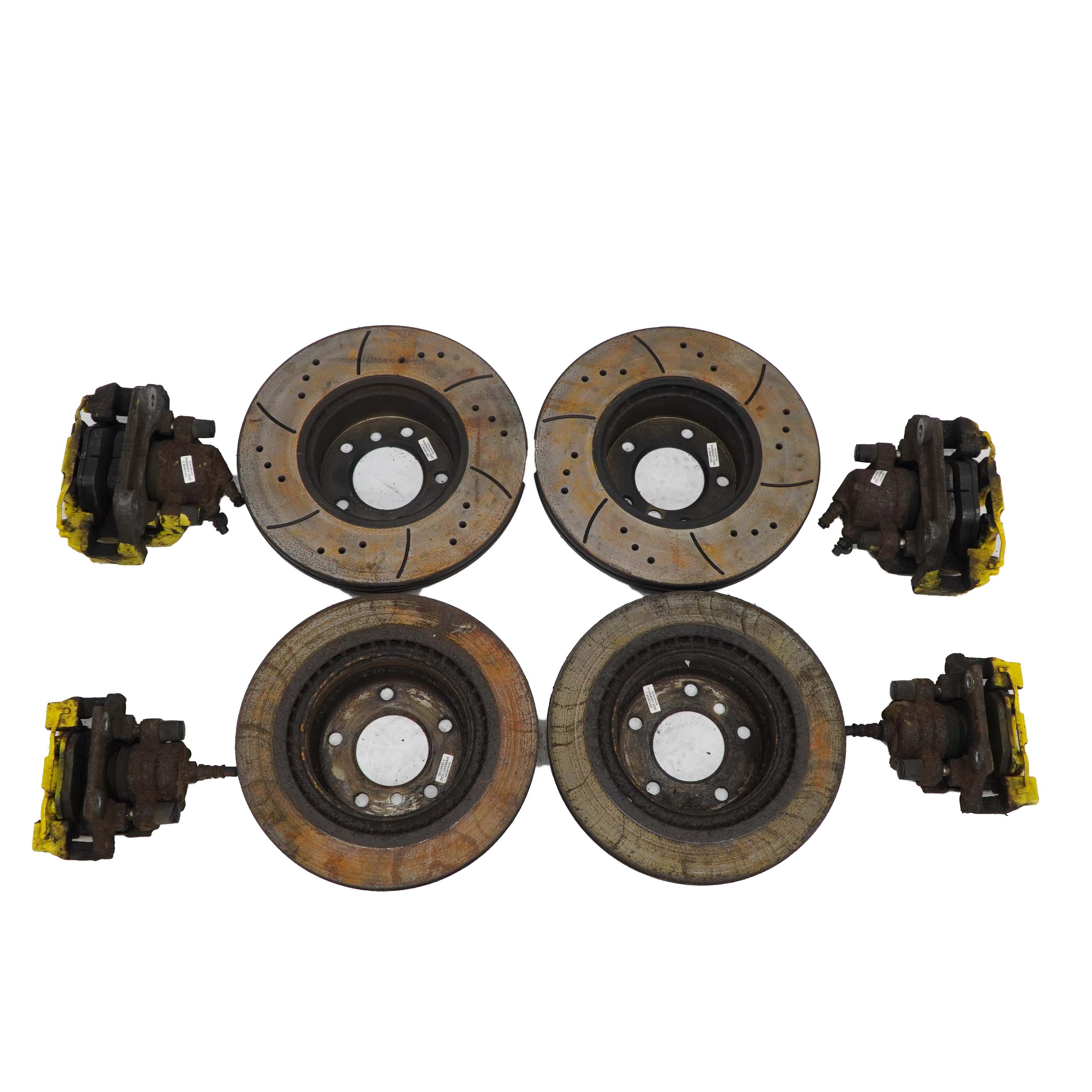 BMW E90 E92 LCI Brake Discs Calipers Front Left Right Wheel Perforated Set