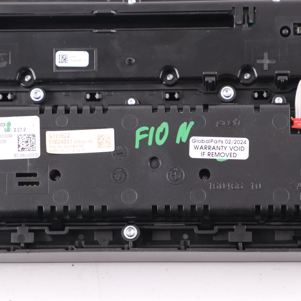 Klimatisie Rungs Panel BMW F10 F11 Radio A/C Schalter Klimasteuerung 6824203