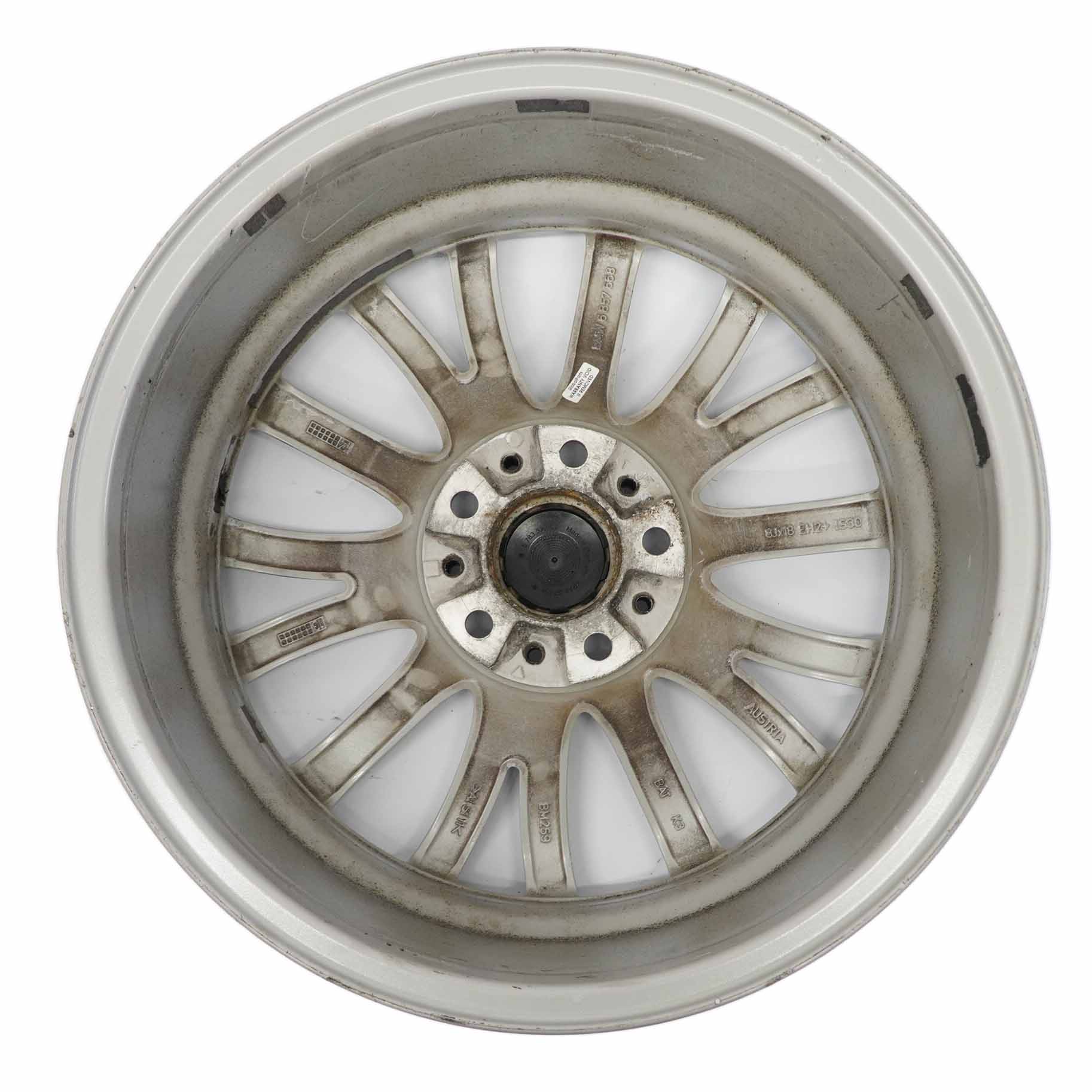 BMW F10 F11 F12 Silberne Leichtmetallfelge 18" Multispoke 454 8J ET:30 6857668