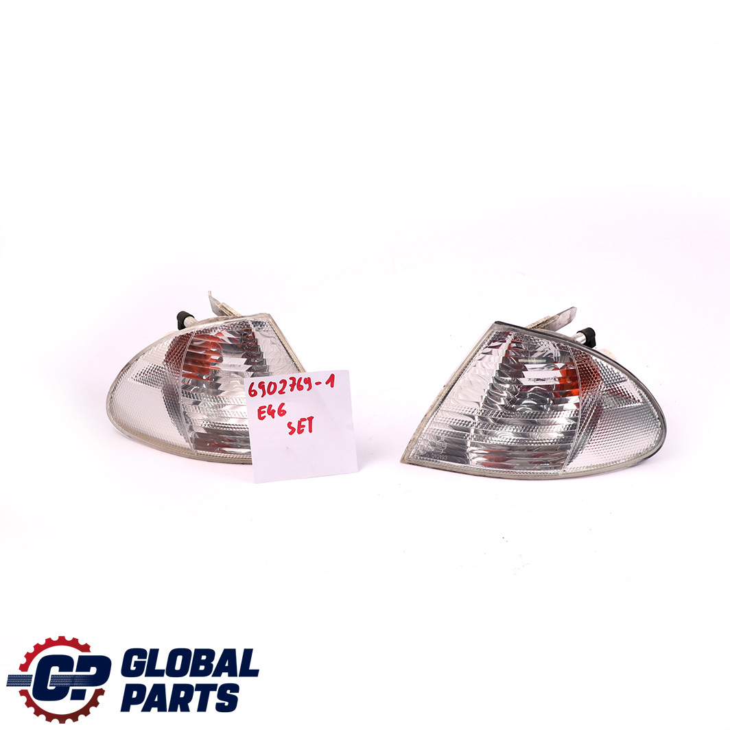 BMW 3 E46 Saloon Touring Front Right Left N/O/S Turn Indicator Lamp White Set