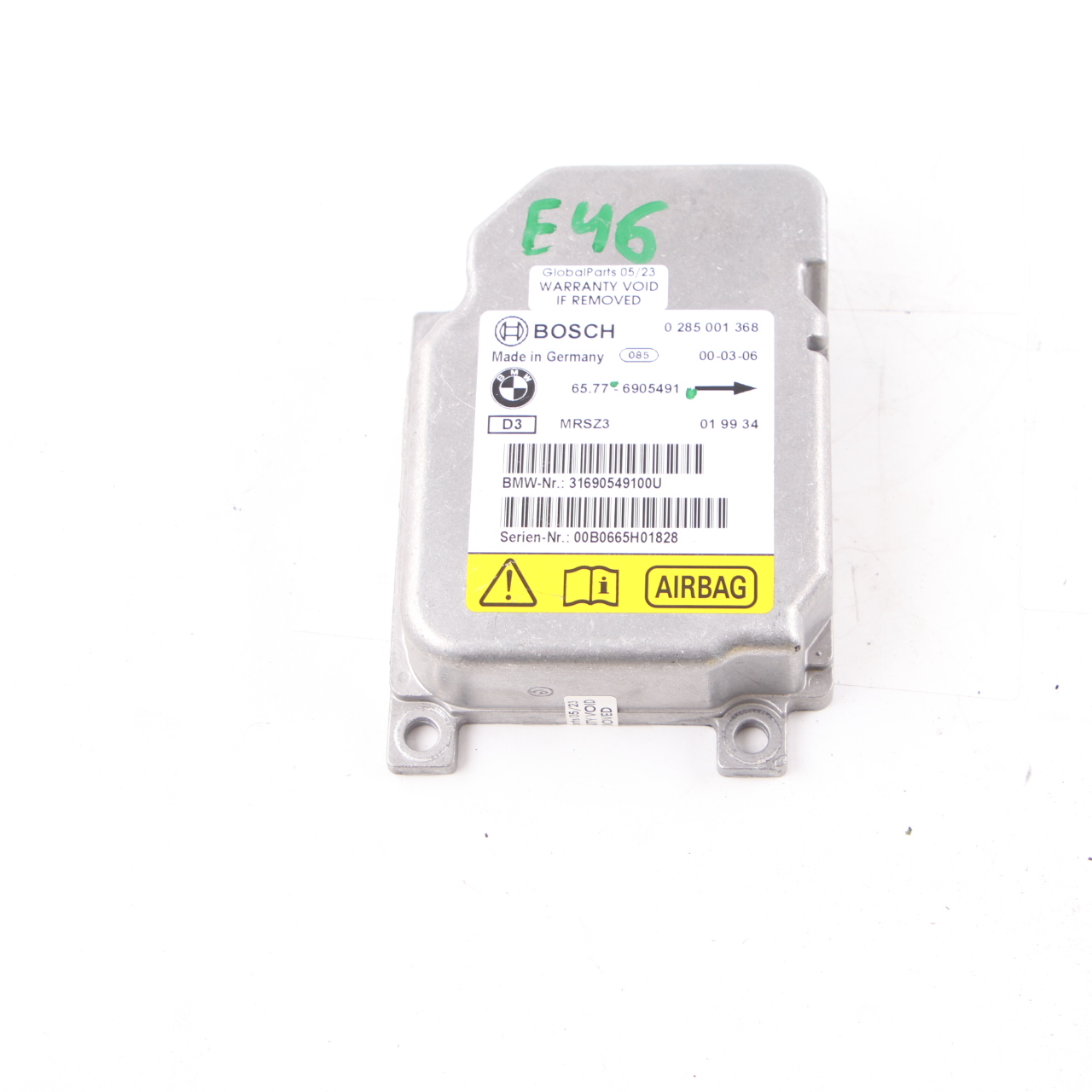 Airbag Modul BMW E46 X5 E53 Steuergerät ECU Seitenairbag 6905491