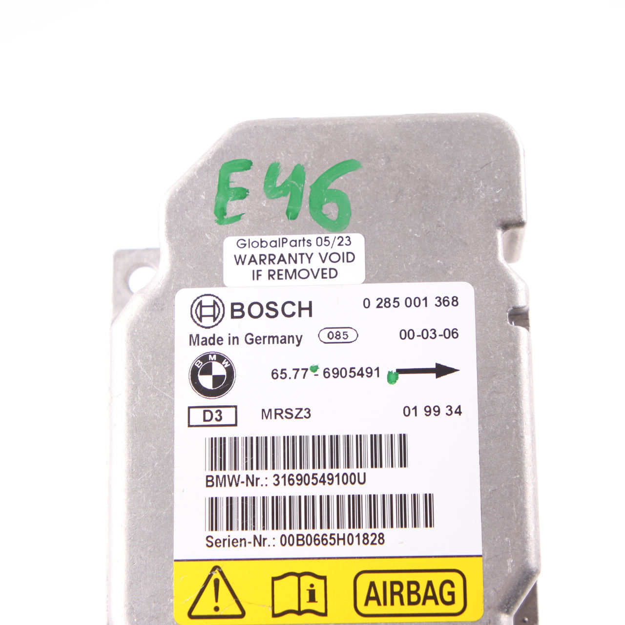 Airbag Modul BMW E46 X5 E53 Steuergerät ECU Seitenairbag 6905491