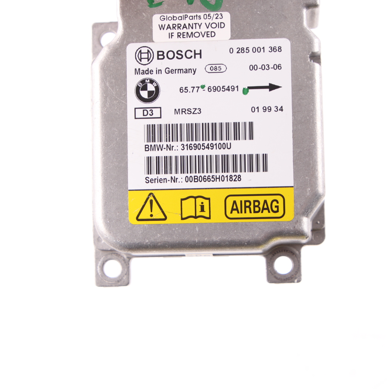 Airbag Modul BMW E46 X5 E53 Steuergerät ECU Seitenairbag 6905491