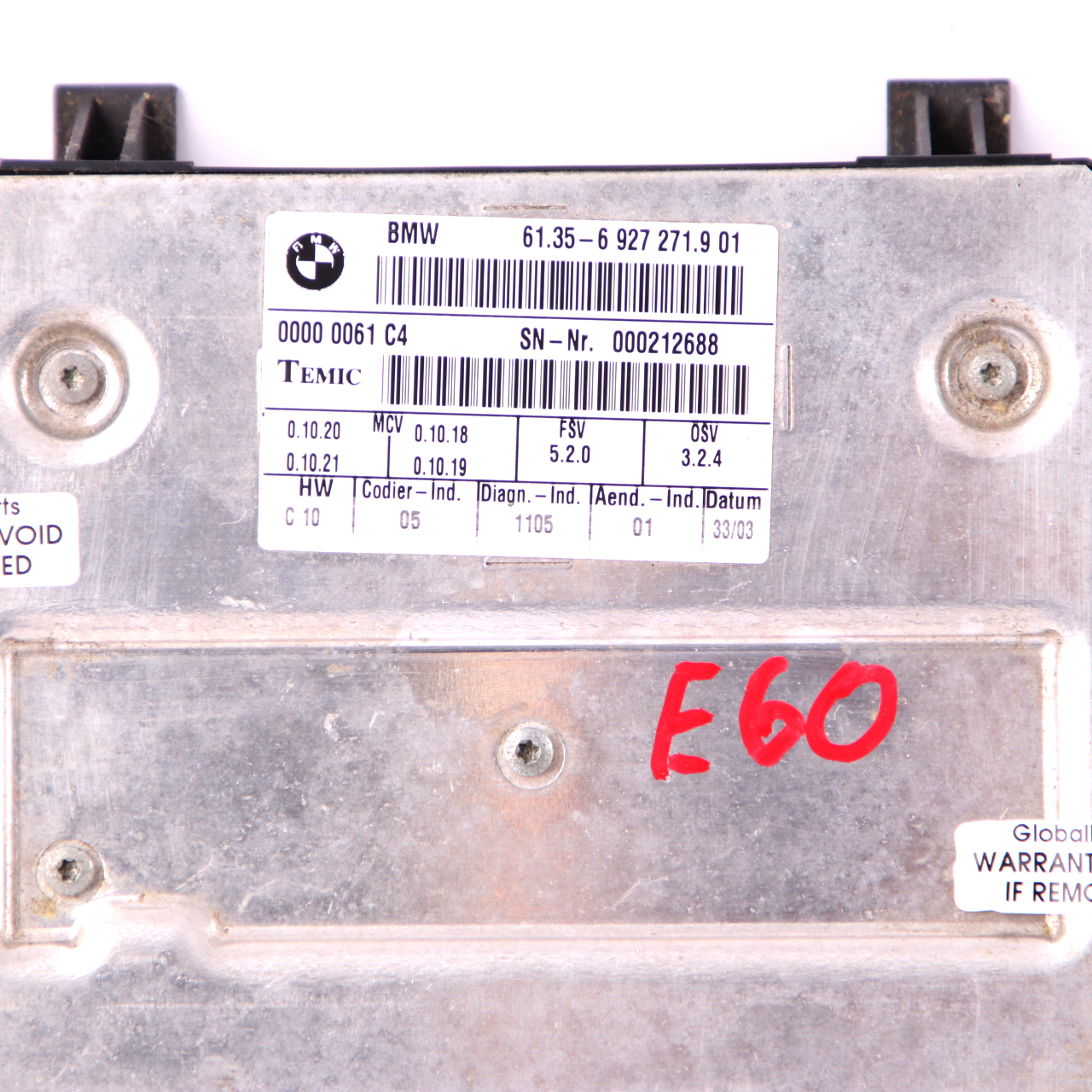 BMW E60 Vordersitzmodul Steuergerät 6927271