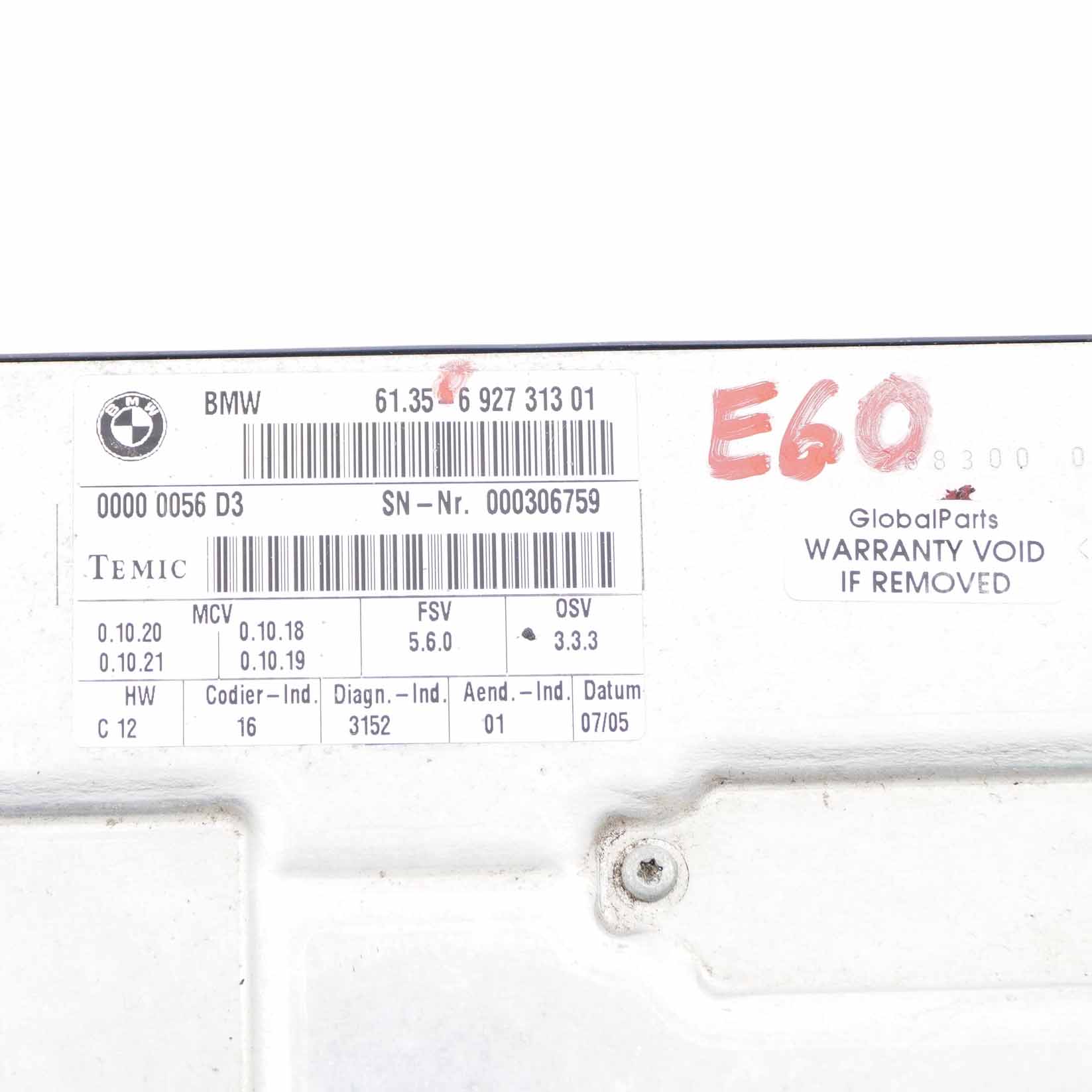 Sitzmodul BMW E60 E61 E65 E66 Front Steuergerät ECU 6927313