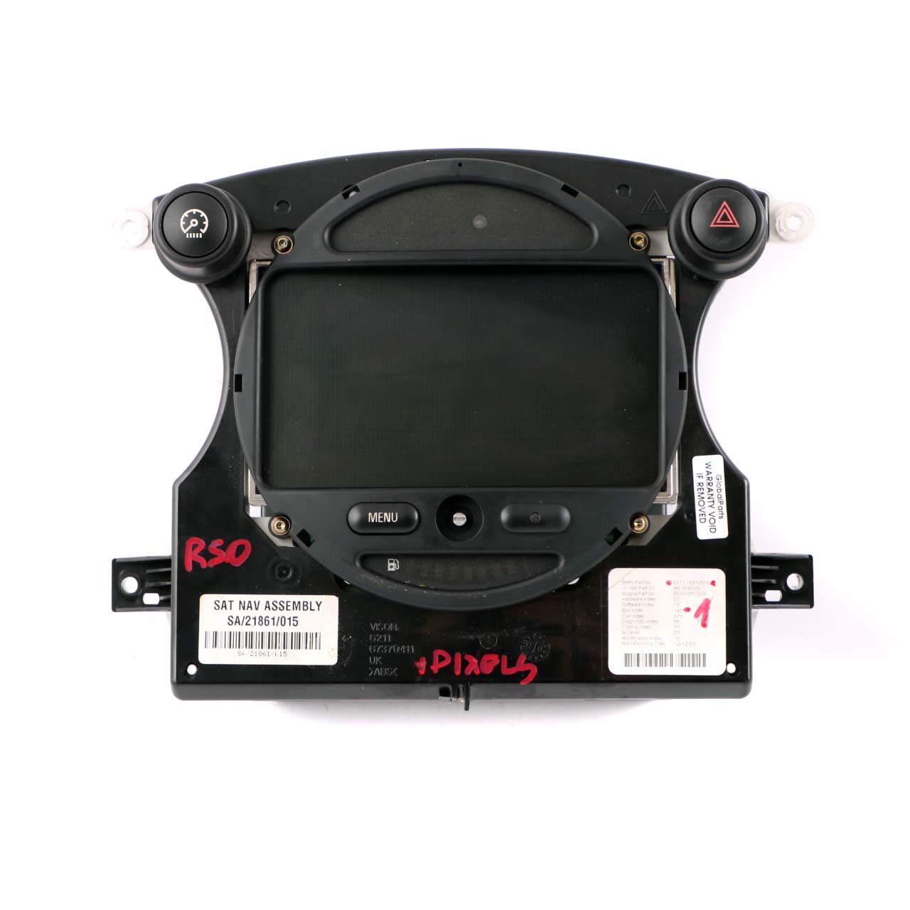 Mini R50 Sat Nav GPS Satellitennavigation Armaturenbrett Display Kopf 6932510