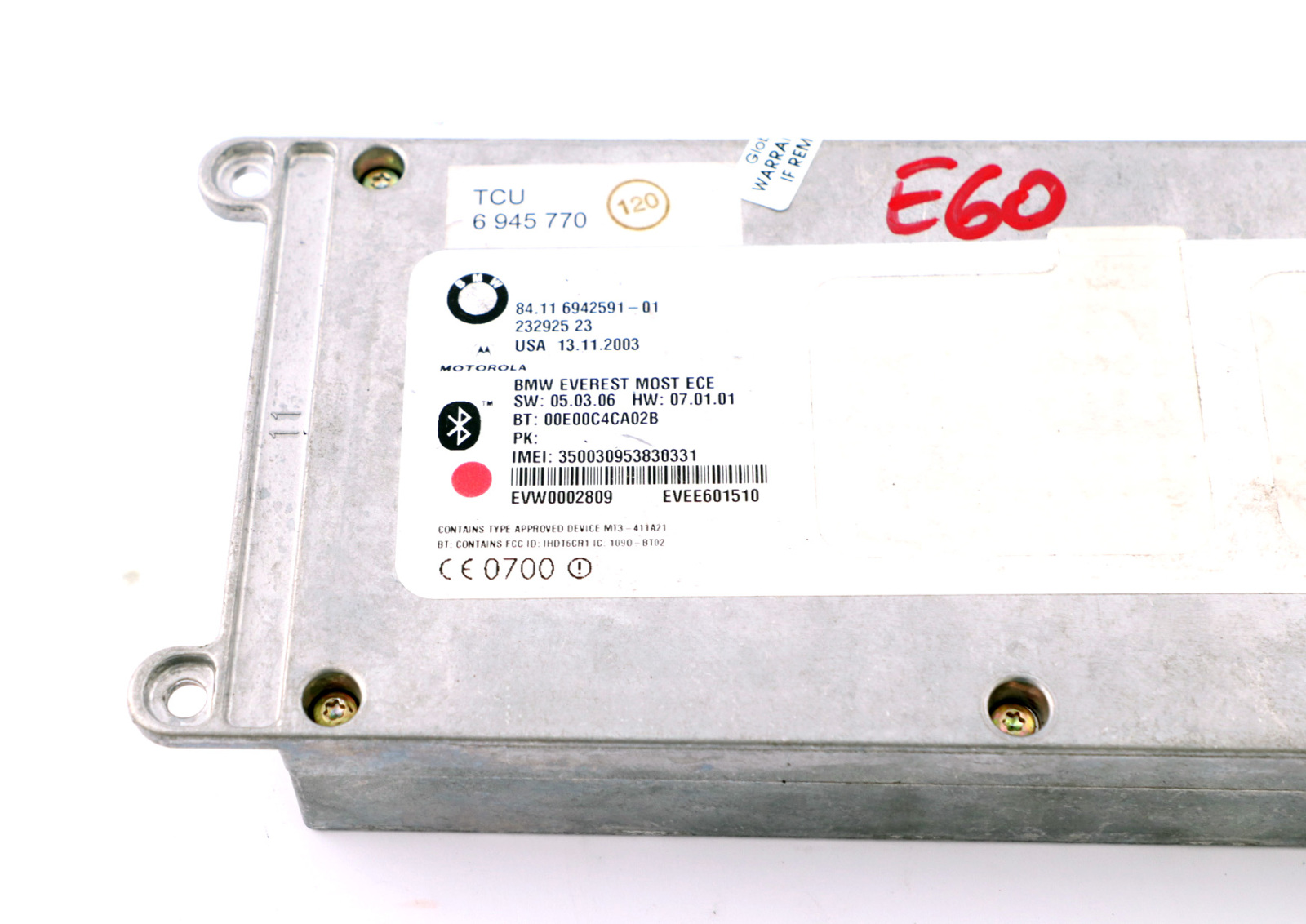 BMW 3 5 Series E60 E61 E90 Telematics Bluetooth Control Unit Module 6942591