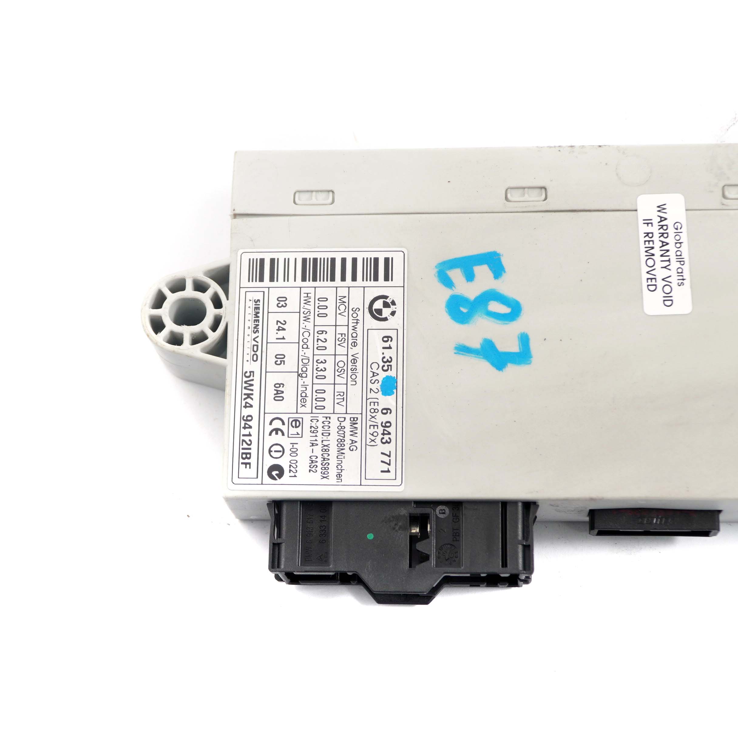 BMW 1 er E87 CAS2 ECU Schlüssellesemodul Steuergerät Steuermodul Modul 6943771