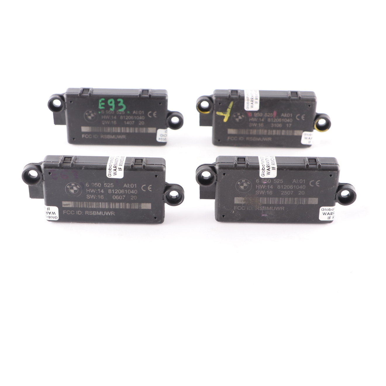 4 x BMW E63 E64 E93 Alarm anlage Modul Sensor DWA Steuergerät Set 6950525