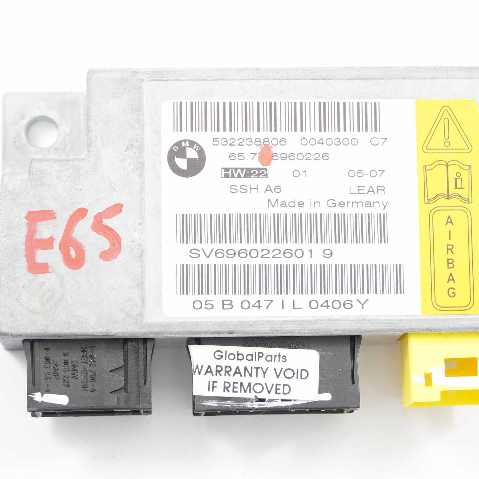 Airbag Modul BMW E65 E66 Sensor Rücksitz Airbag Steuergerät ECU 6960226