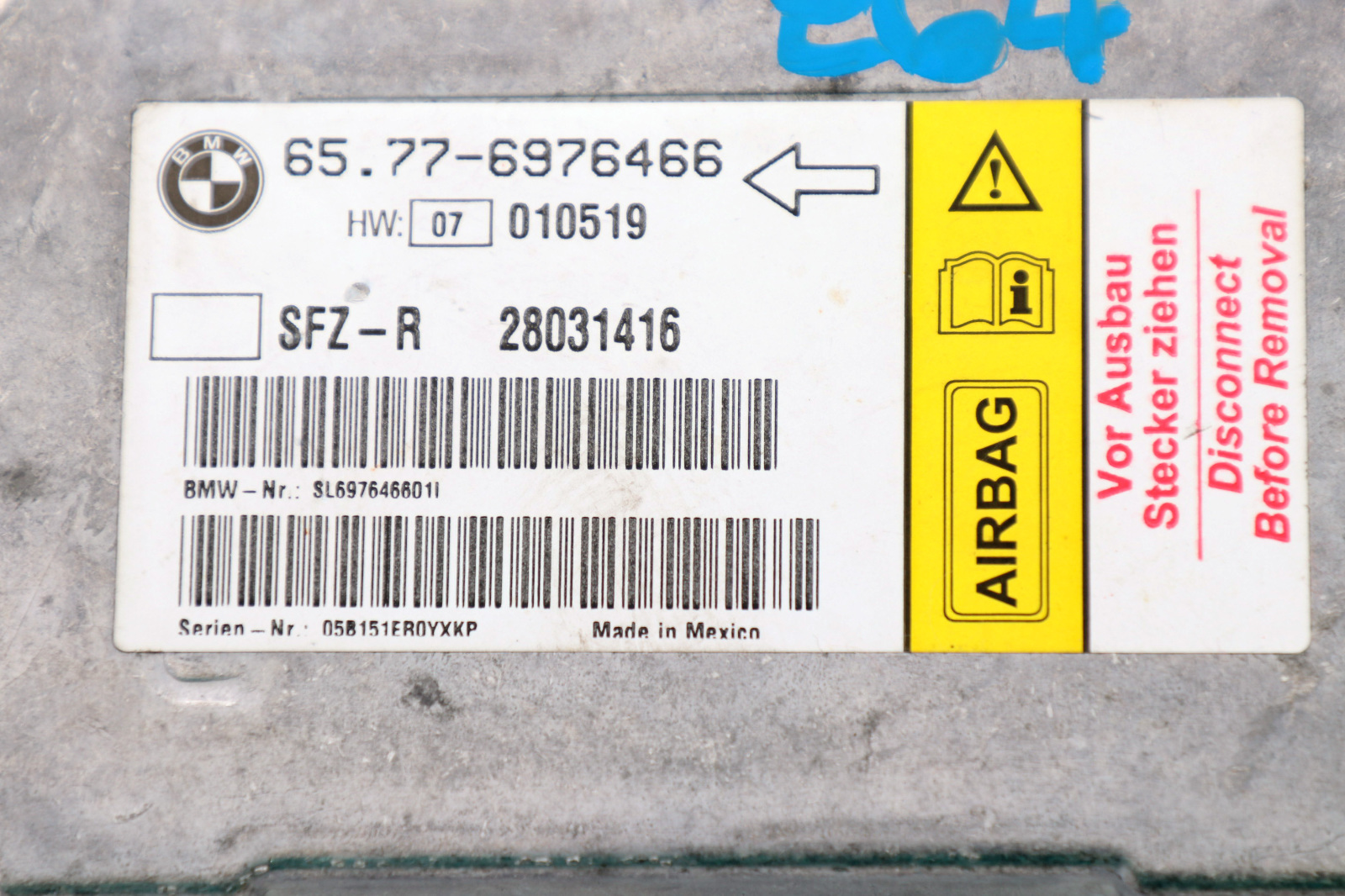 BMW E64 ECU Sensor Steuergerät Fahrzeugzentrum Steuergerät 6976466