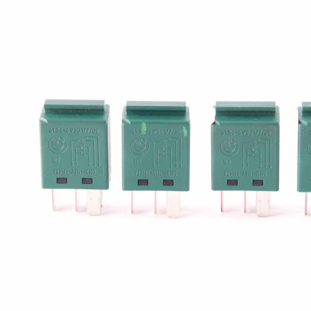 BMW E81 E87 E90 E91 F10 F11 X5 E70 Relay Unit Green Set TYCO 5 Pins 6980177