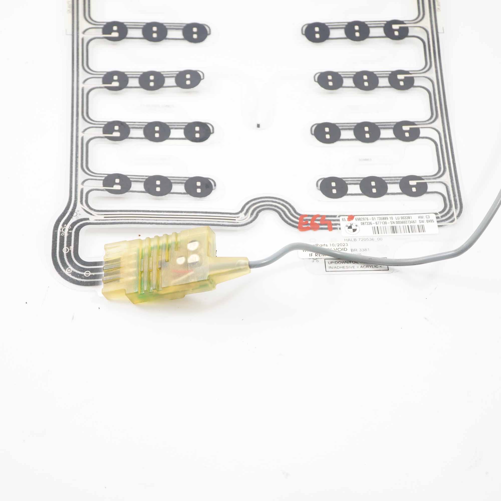 BMW E63 E64 Sitz belegungs sensor Matte Beifahrerseite Steuergerät Modul 6982976