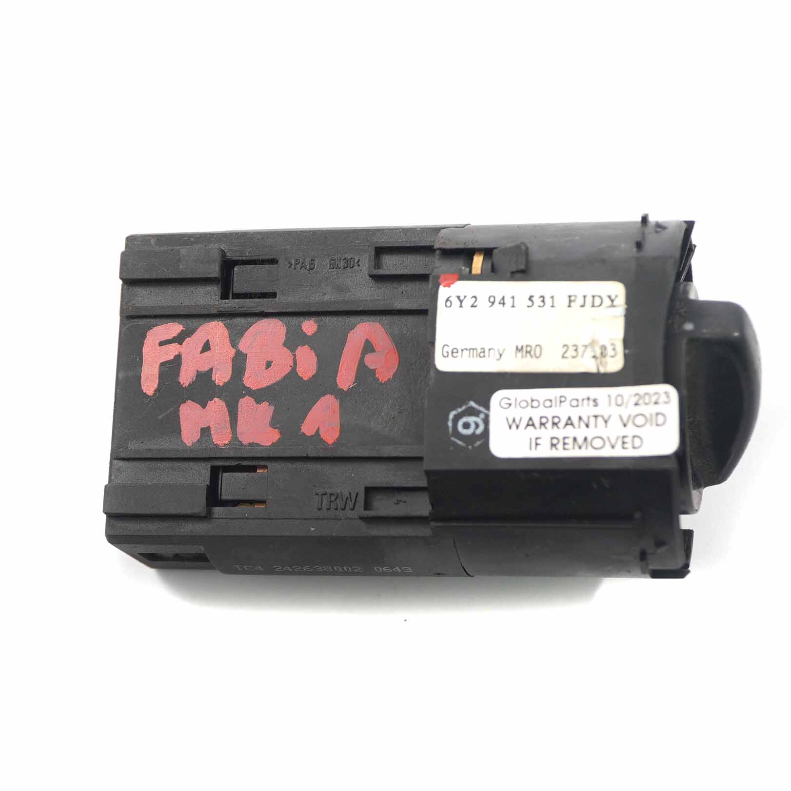 Skoda Fabia MK1 Scheinwerfer Lampe Schalter Schalter Einheit schwarz 6Y0941531