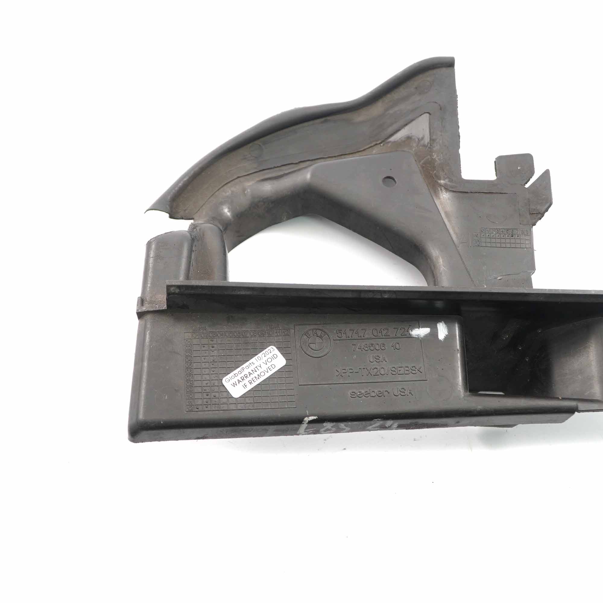 BMW Z4 E85 E86 Front Bumper Air Duct Center Lower Left N/S 7012721