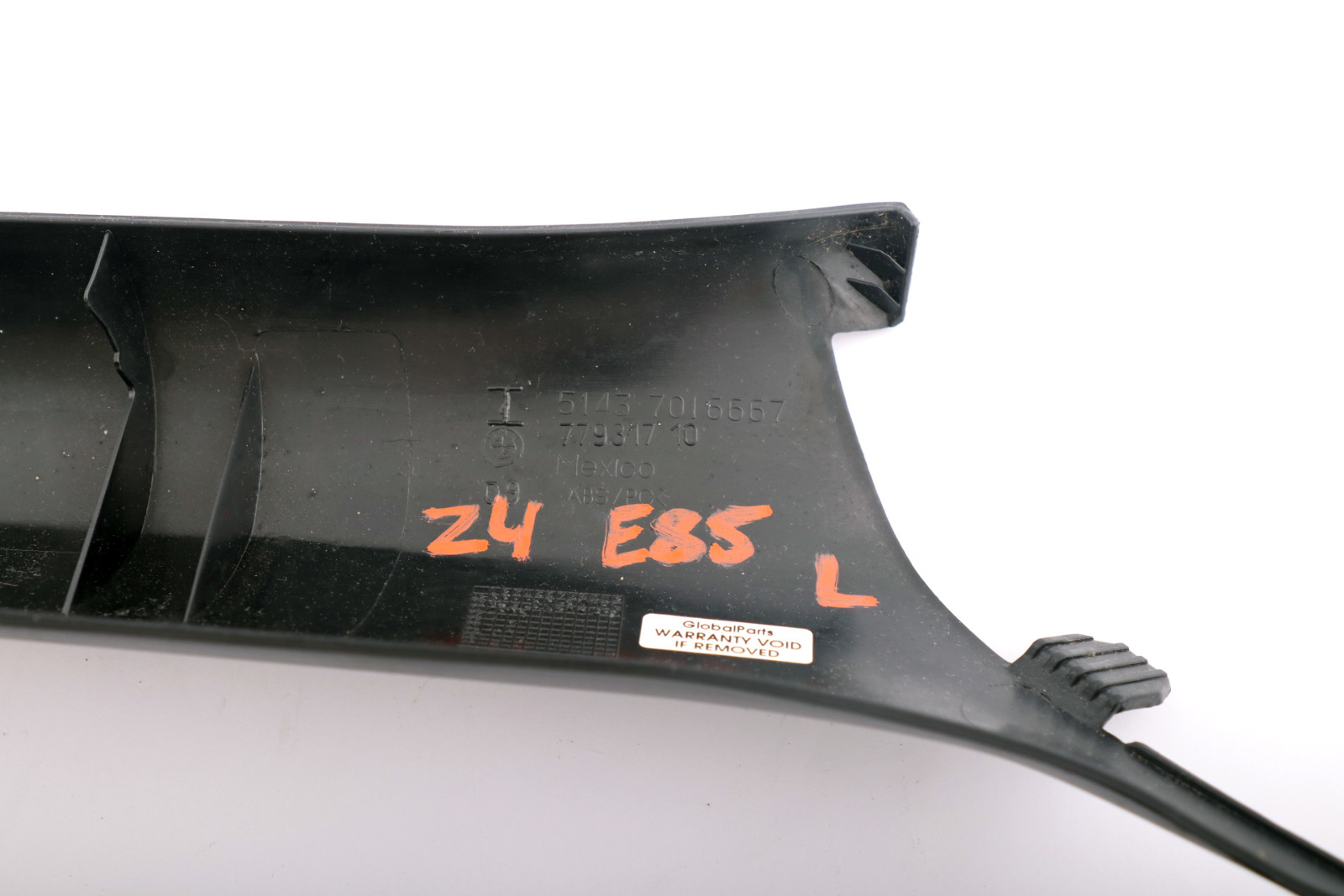 BMW Z4 Series E85 Covering Apron Pillar Cover Trim Left N/S Black 7016667