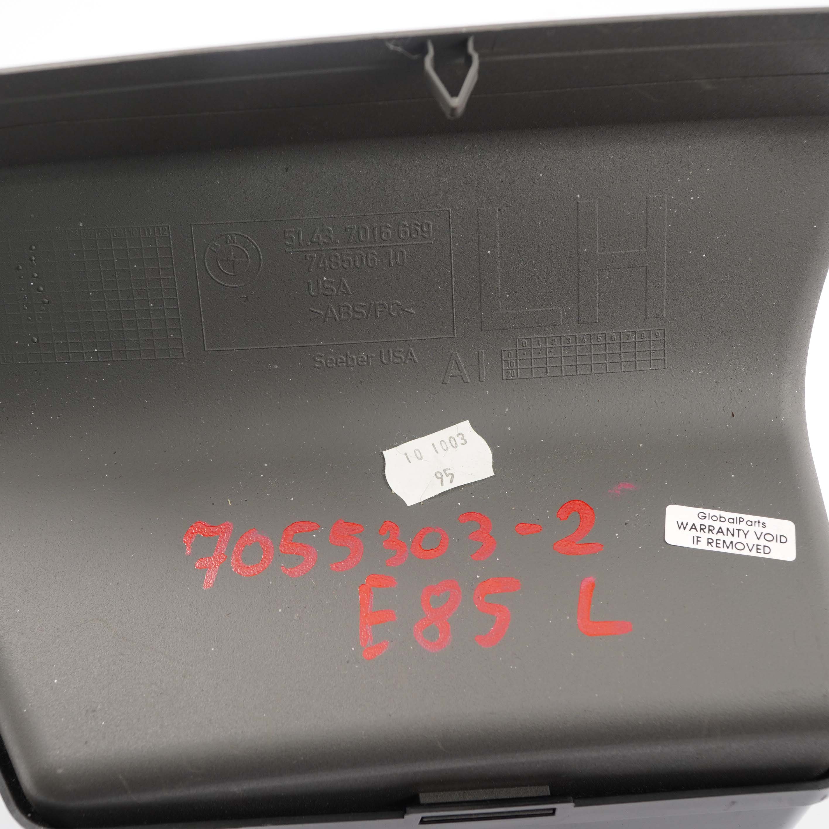 BMW Z4 E85 2 Rear Panel Insert Cover Left N/S Grey 7016669