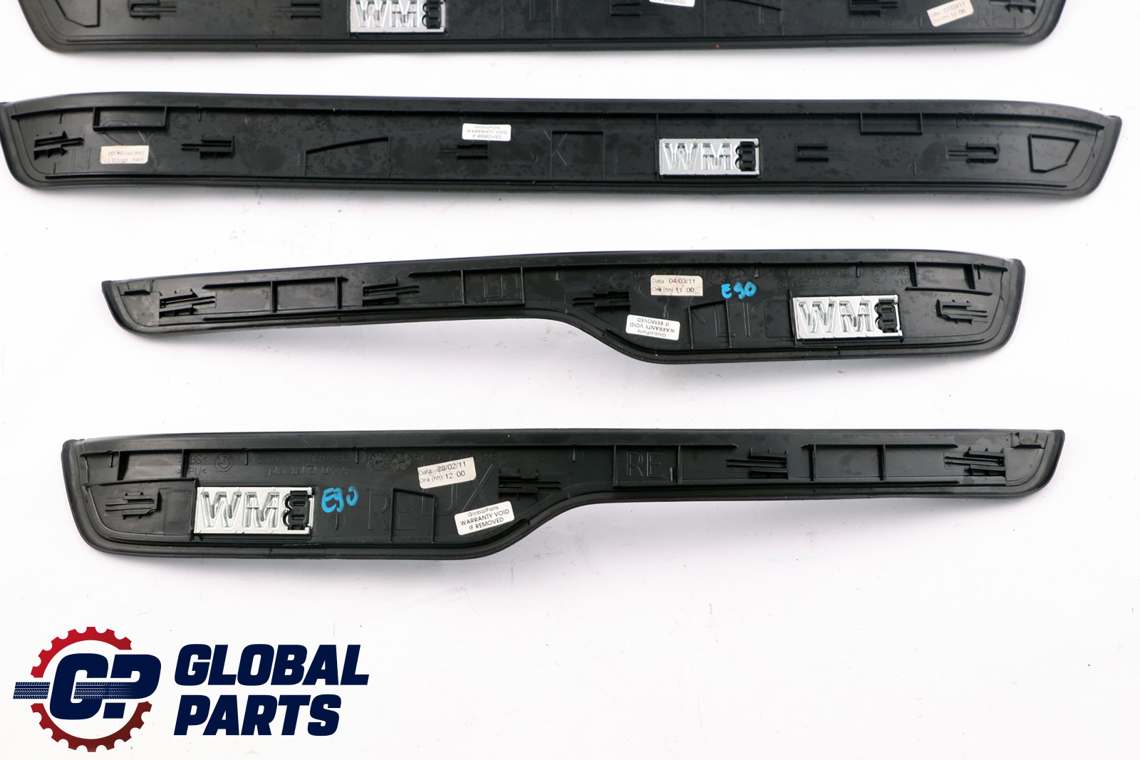 BMW 3 Series E90 E91 LCI Set Entrance Door Cover Trim Sill Strip Black