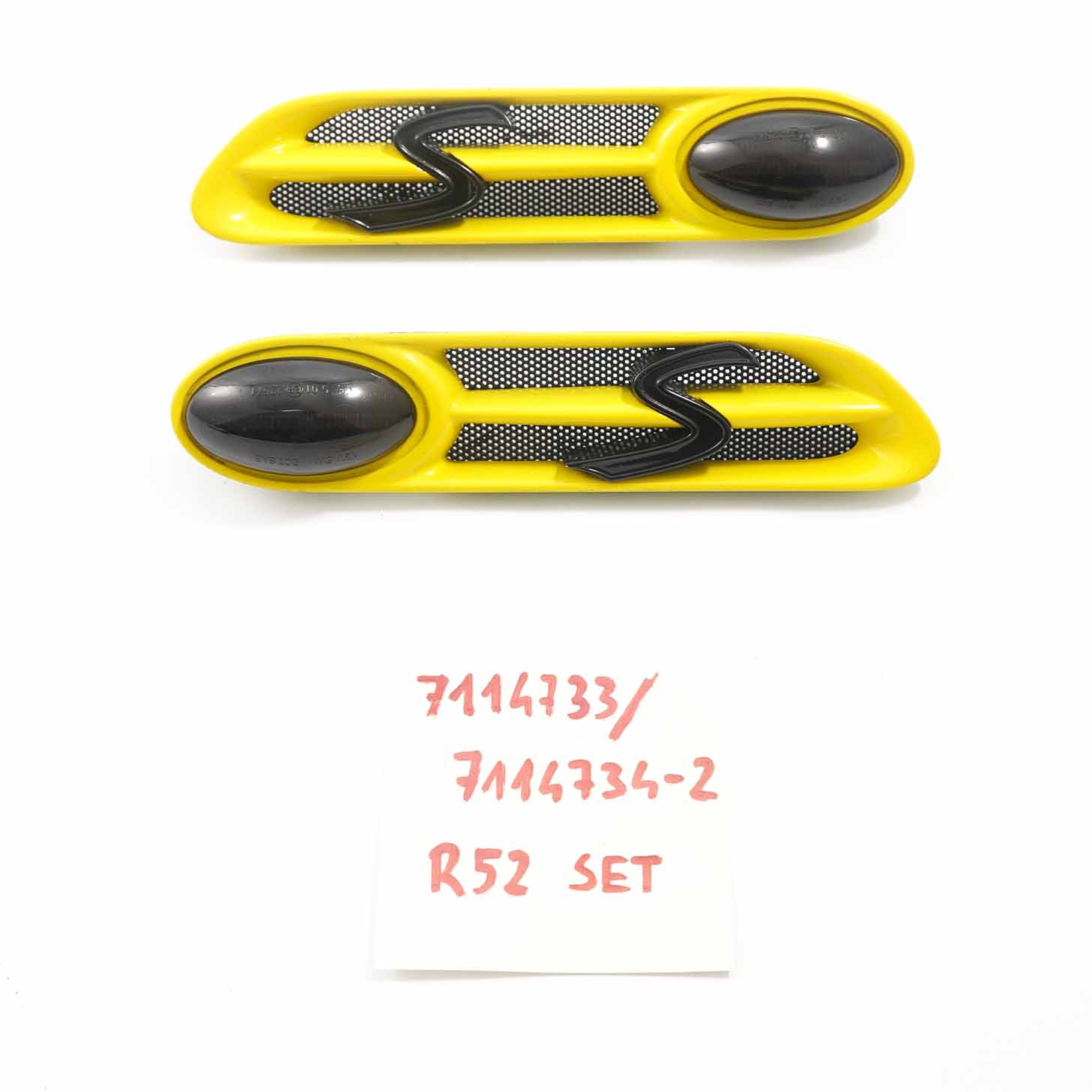 Mini Cooper S R52 R53 Zierleiste Blende Kotflügel Vorne Links Gelb Set 7114733