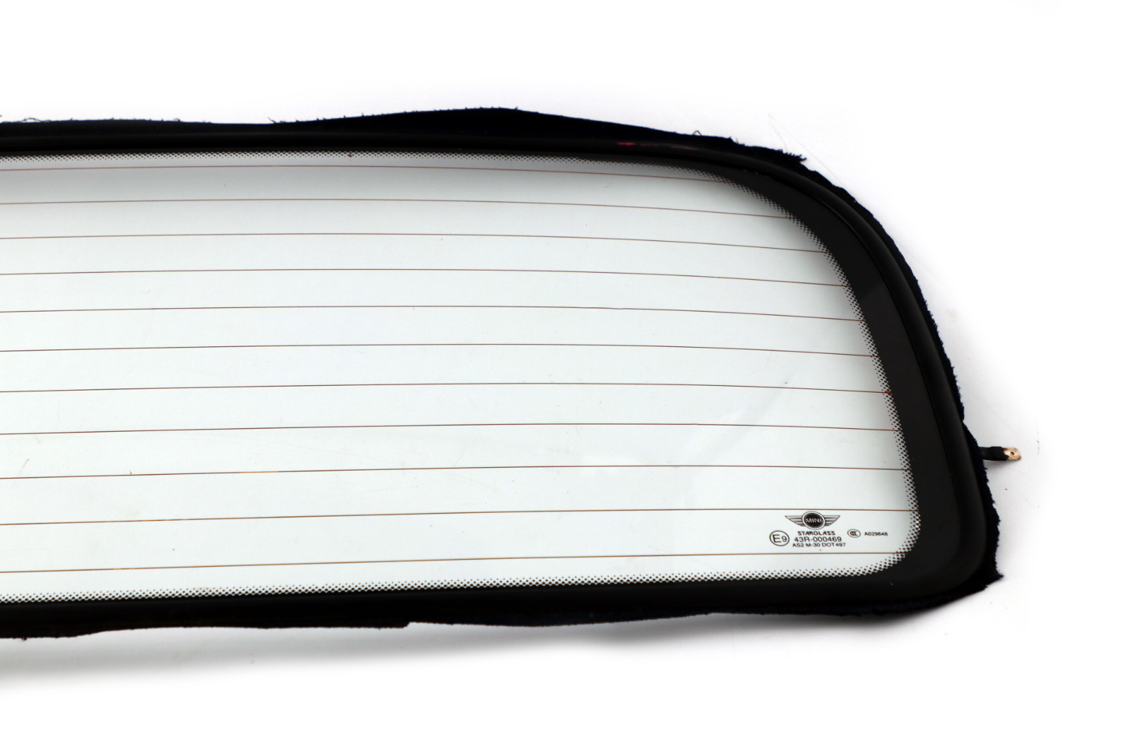 Mini Cooper R52 Cabrio Convertible Roof Folding Top Rear Window Glass AS2