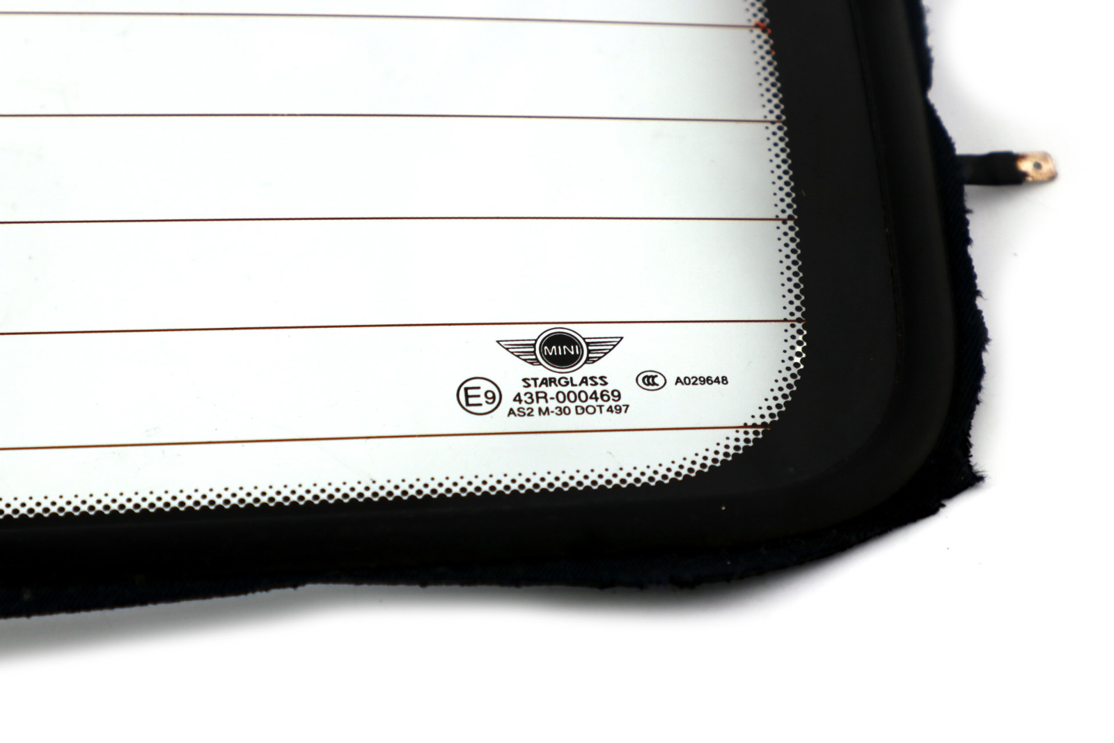 Mini Cooper R52 Cabrio Convertible Roof Folding Top Rear Window Glass AS2