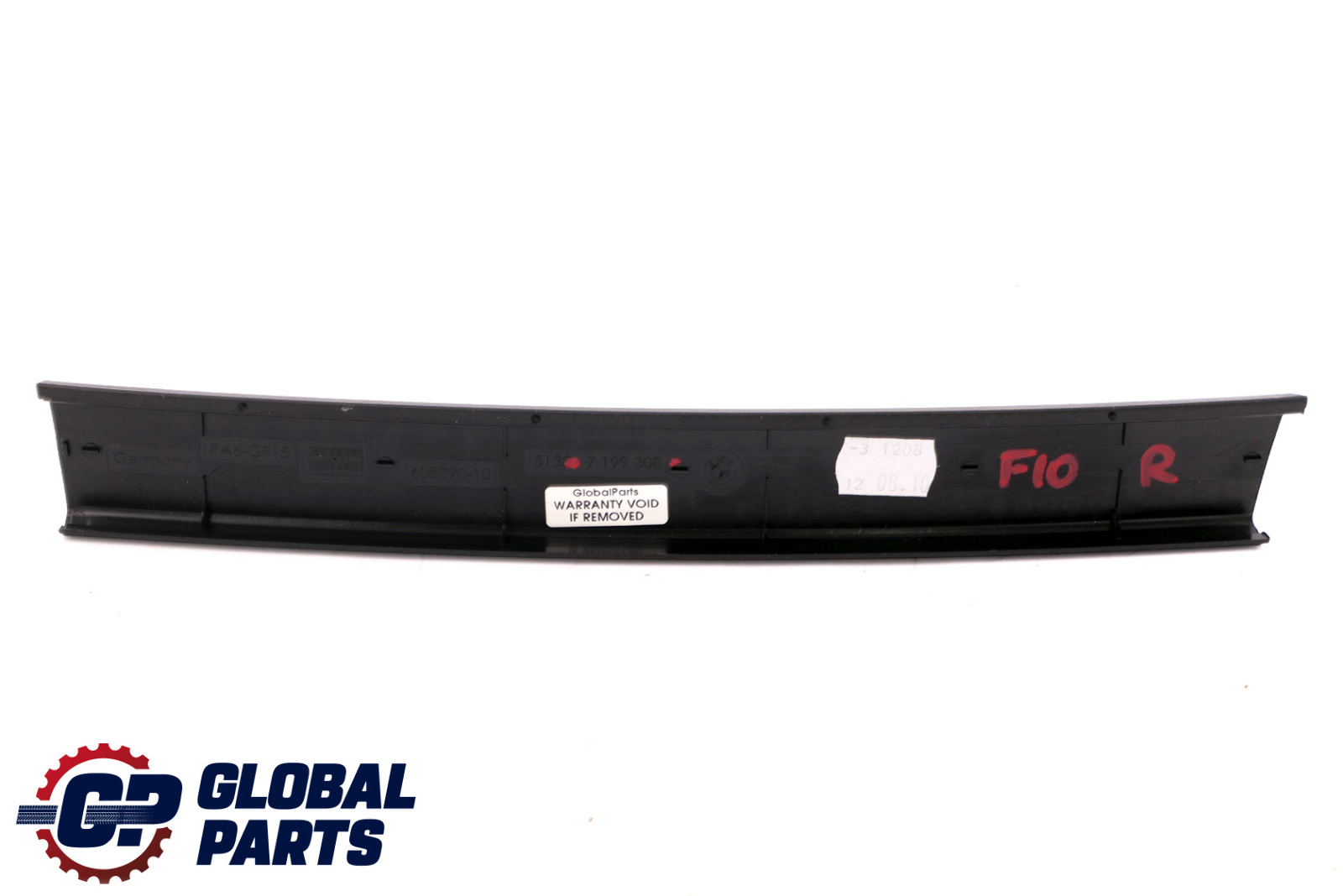 BMW 5 Series F10 Rear Right O/S Window Guide Web Cover Trim Black 7199308