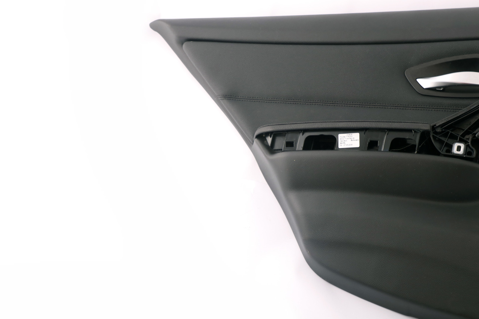 BMW E90 E90N Türkarte Futter schwarz Leder Trim Panel hinten links