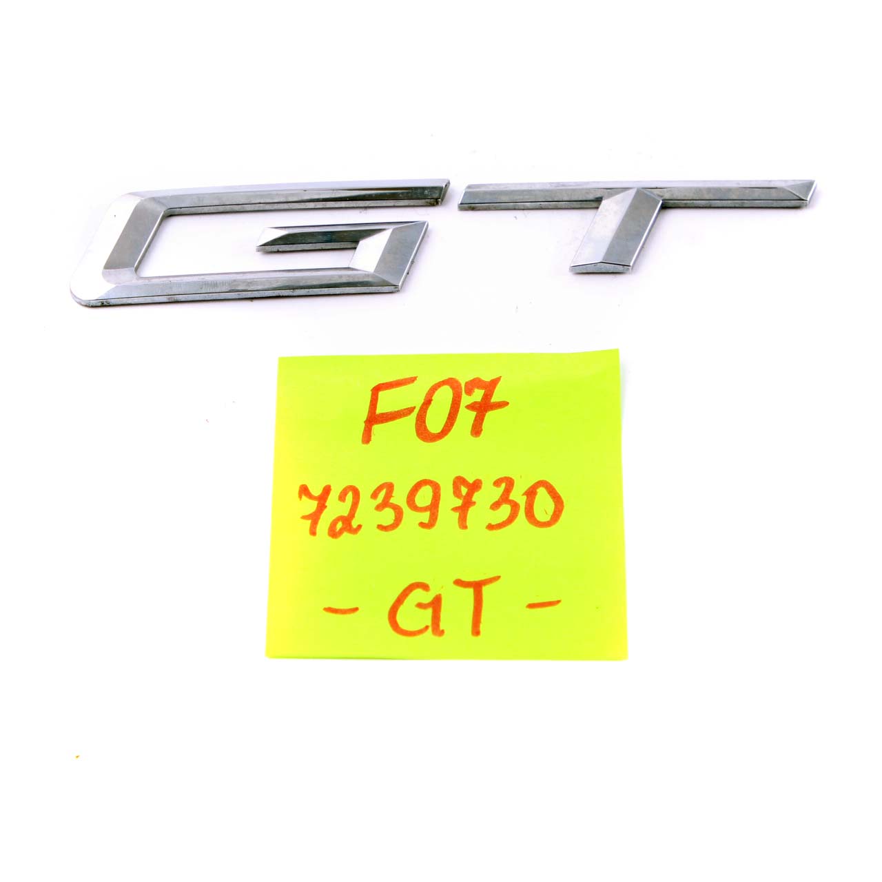 BMW F07 GT Hinten aufgeklebtes Kofferraumdeckel-Emblem Schriftzug GT 7239730