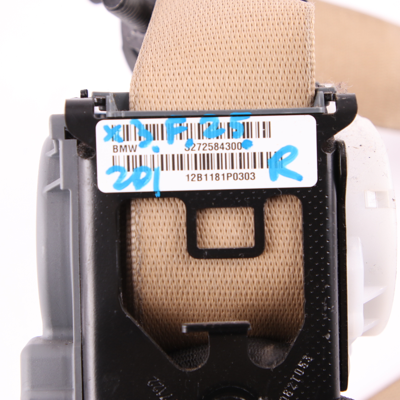 Seat Belt BMW X3 F25 X4 F26 Upper Seatbelt Front Right O/S Safety Beige 7258430