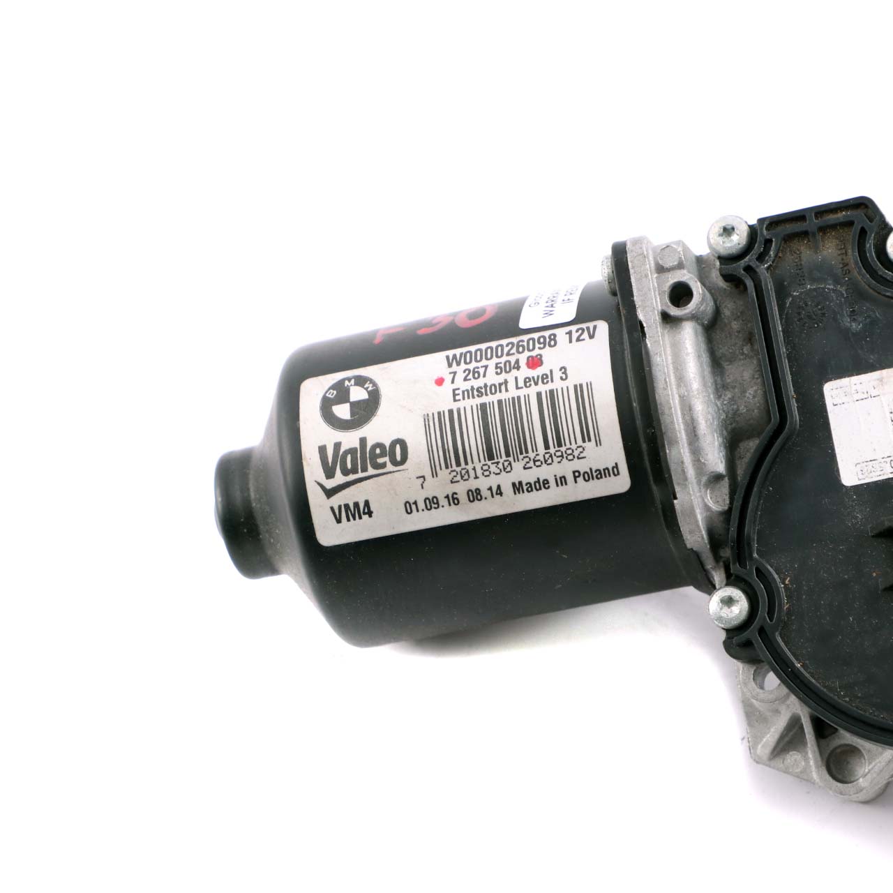 BMW F30 Vorderseite Windschutzscheibe  Wischer Motor Valeo W000026098 7267504