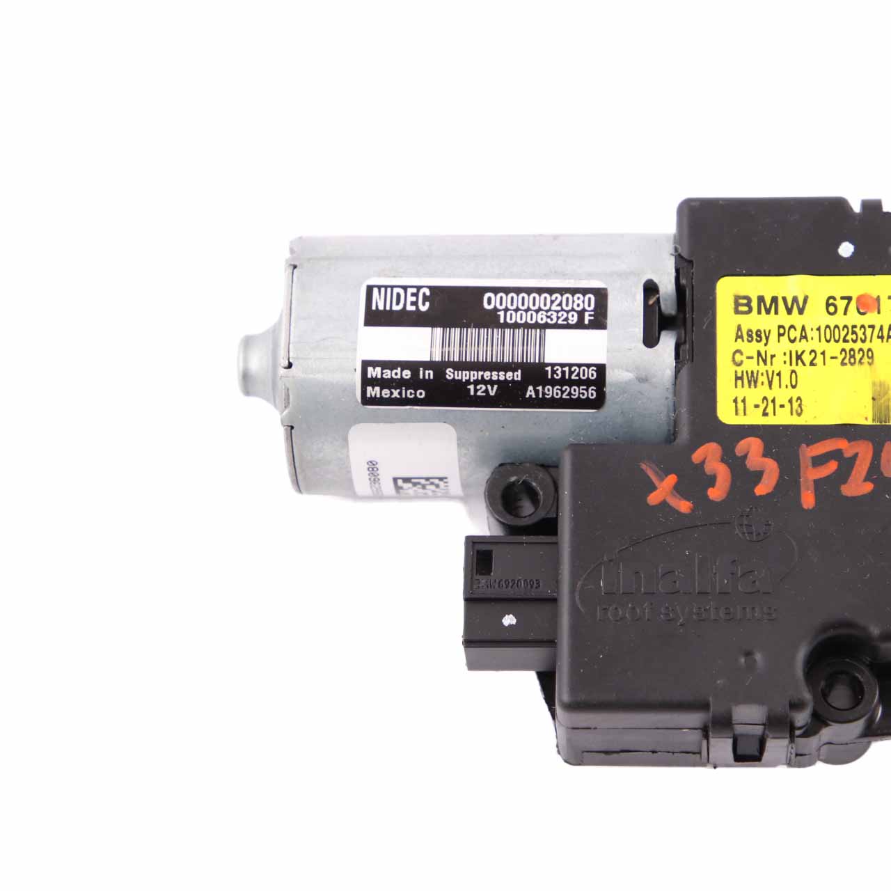 Sunroof Drive BMW X3 F25 Sliding Roof Unit Motor Actuator 7316396