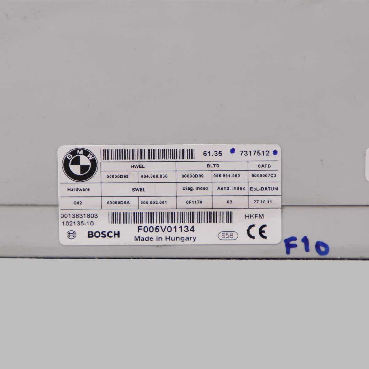 BMW F34 GT Heber Modul Heckklappe Kofferraum Deckel Steuergerät ECU F005V01708